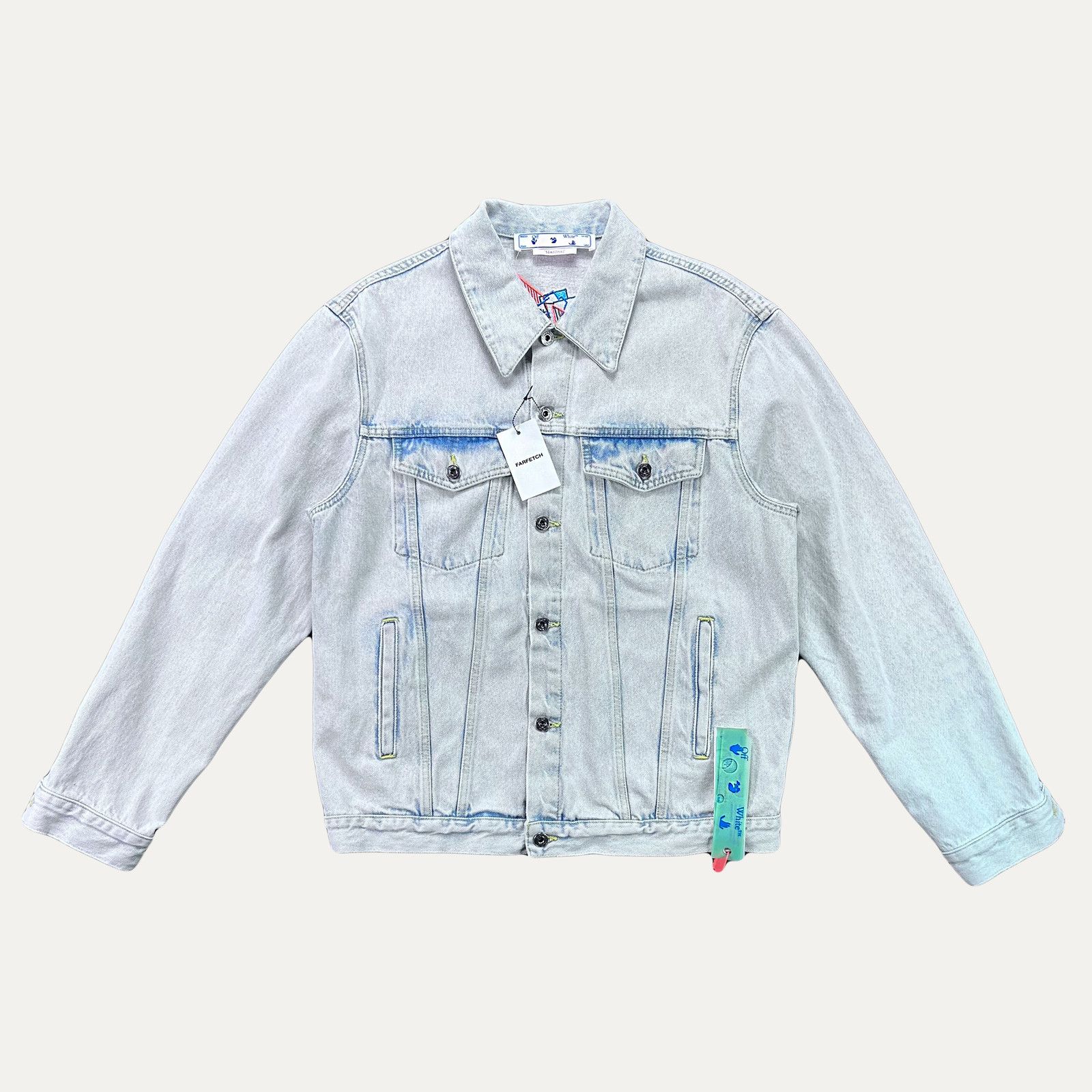Off-White Graffiti Embroidered Denim Jacket