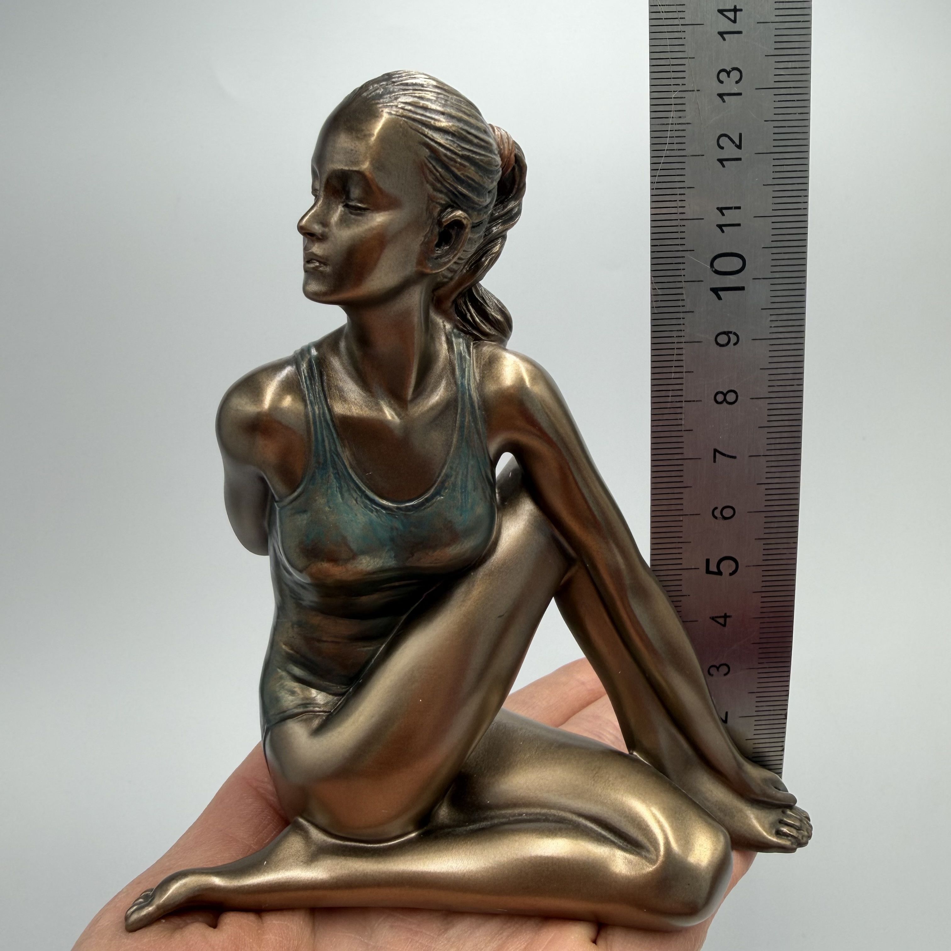 Other Yogini Statue Bronze Finish Yoga Woman Figurine 13 cm Size ONE SIZE - 5 Thumbnail