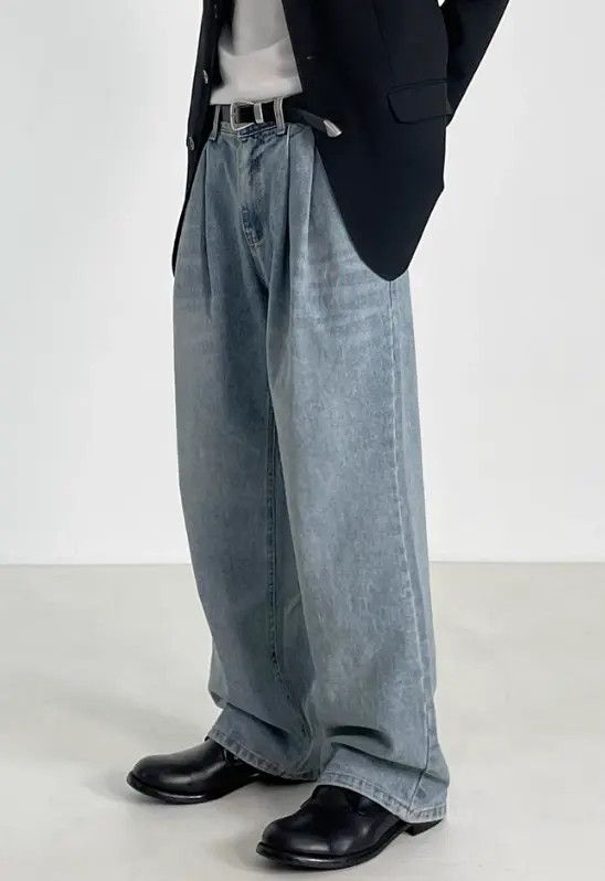 Japanese Brand Light blue vintage washed trendy straight jeans Size US 32 / EU 48 - 6 Thumbnail