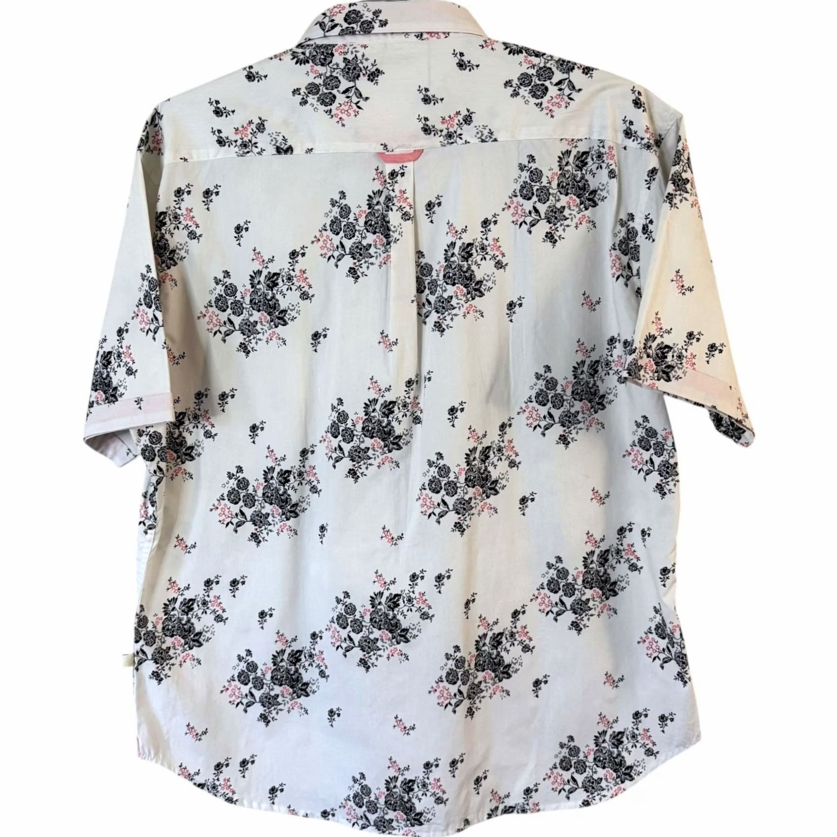 Vintage 7 Diamonds Floral Button-Down Dress Shirt White 2XL Men's Button-Up Cotton Casual Business Holiday Party/Cocktail Pockets New Size 48R - 4 Thumbnail