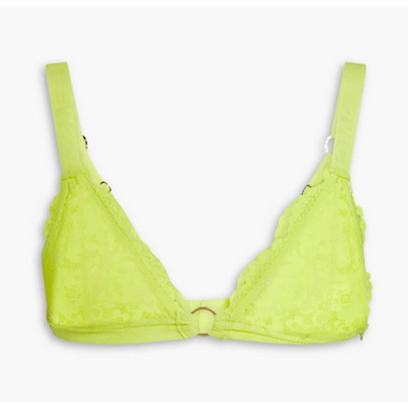 Stella McCartney Stella McCartney Neon lace triangle bra Bright yellow M Size ONE SIZE - 1 Thumbnail