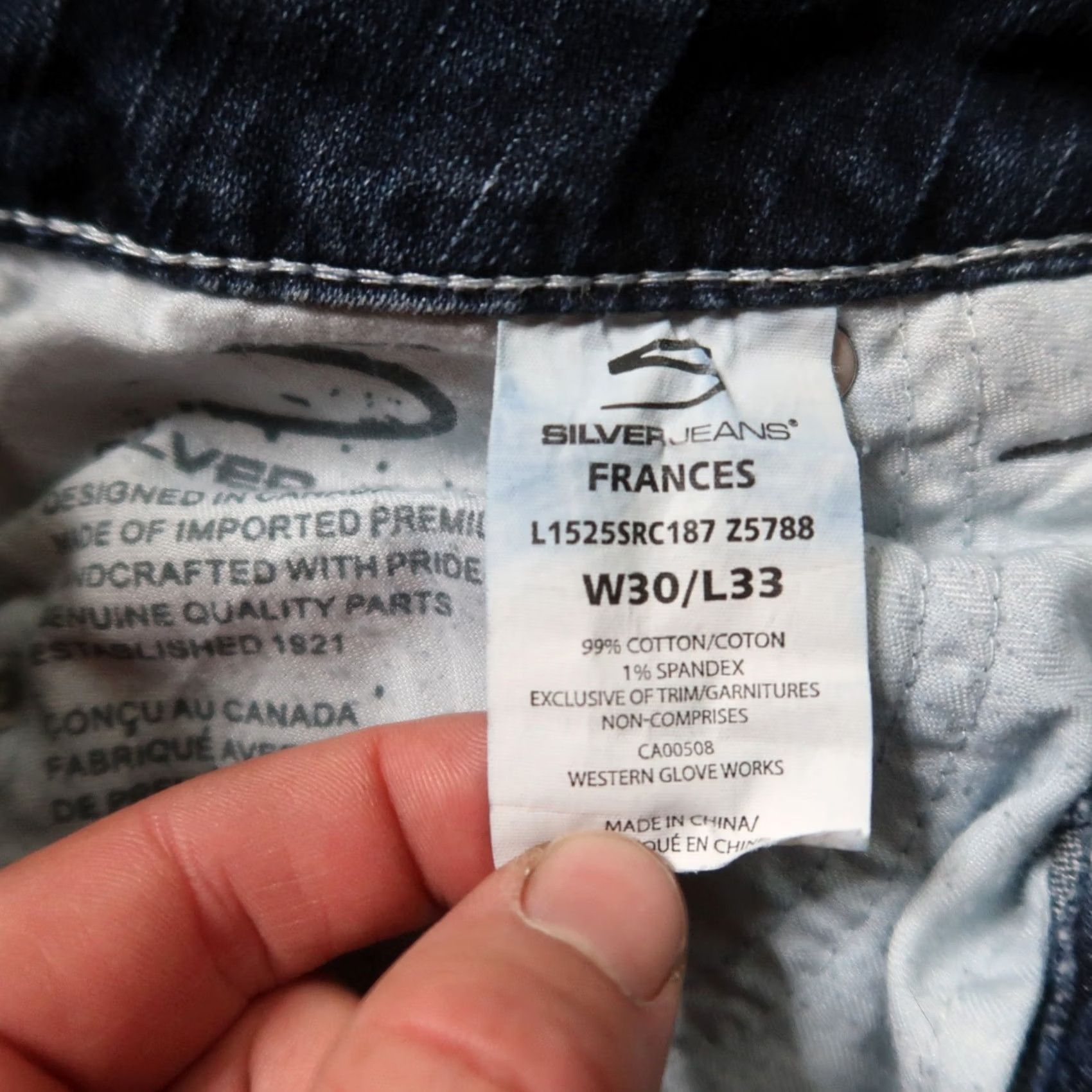 Silver Jeans Co. Silver Frances Jeans Womens 30x33 Blue Denim Bootcut Pants stretch Size 30" / US 8 / IT 44 - 6 Thumbnail