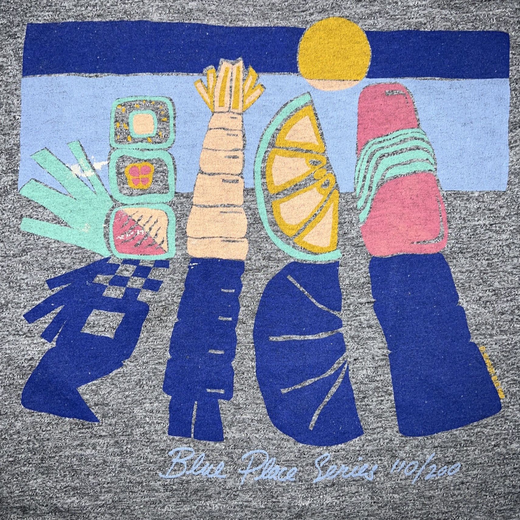 Vintage VINTAGE Newport Blue SINGLE Stitch Graphic T-Shirt Mens Size L Blue Stitch Mens L Shirt Size US L / EU 52-54 / 3 - 2 Thumbnail