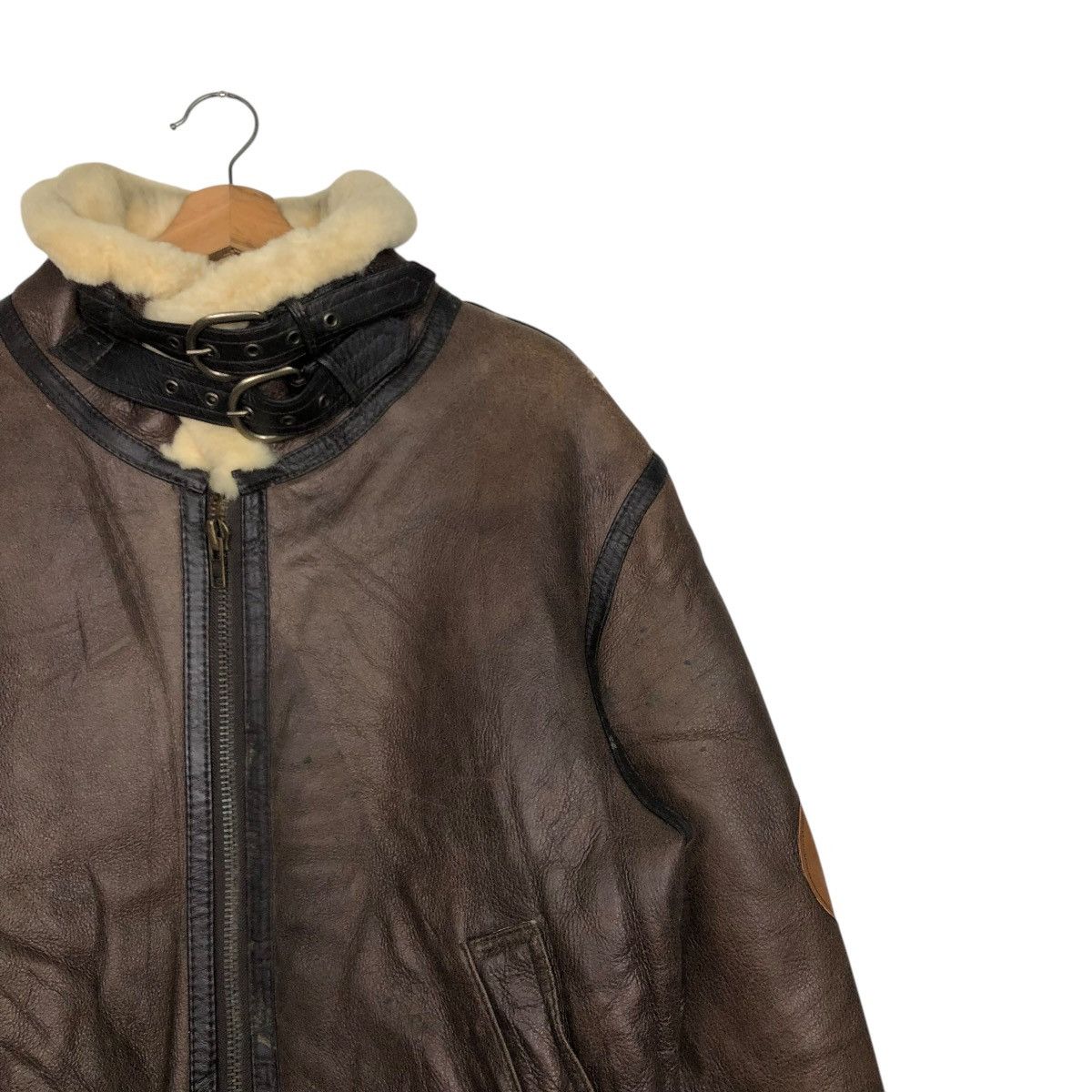 Vintage 🔥VINTAGE B 3 SHEARLING LEATHER JACKET TIGER ISSEY MIYAKE Size US L / EU 52-54 / 3 - 8 Thumbnail