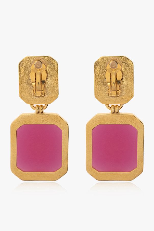 Saint Laurent Paris o1s1wg110325 Size: OS / 737929 Octagon Earrings Metal Resin Size ONE SIZE - 3 Thumbnail