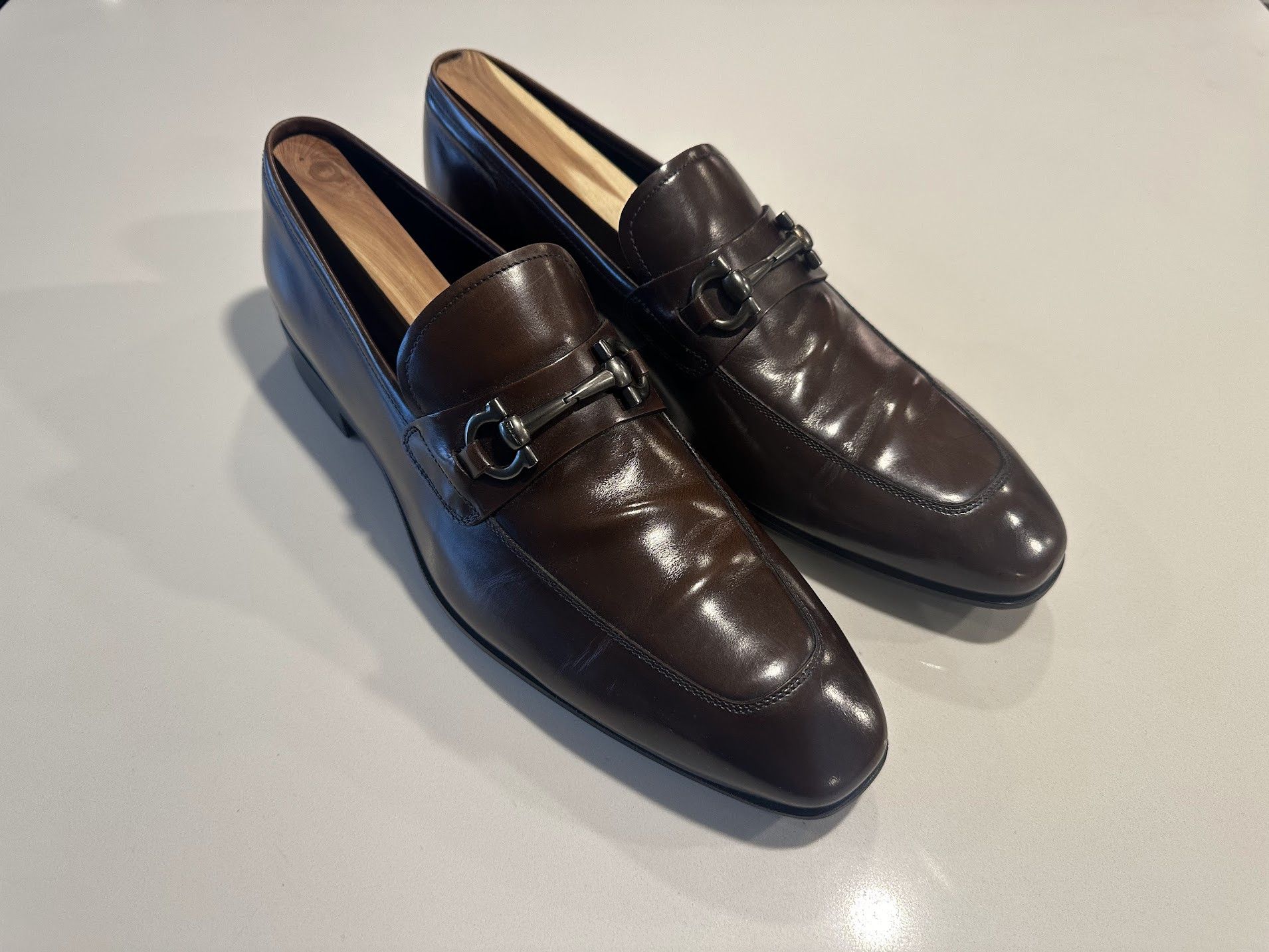 Salvatore Ferragamo Brown Finley Leather Bit Strap Loafers Grailed