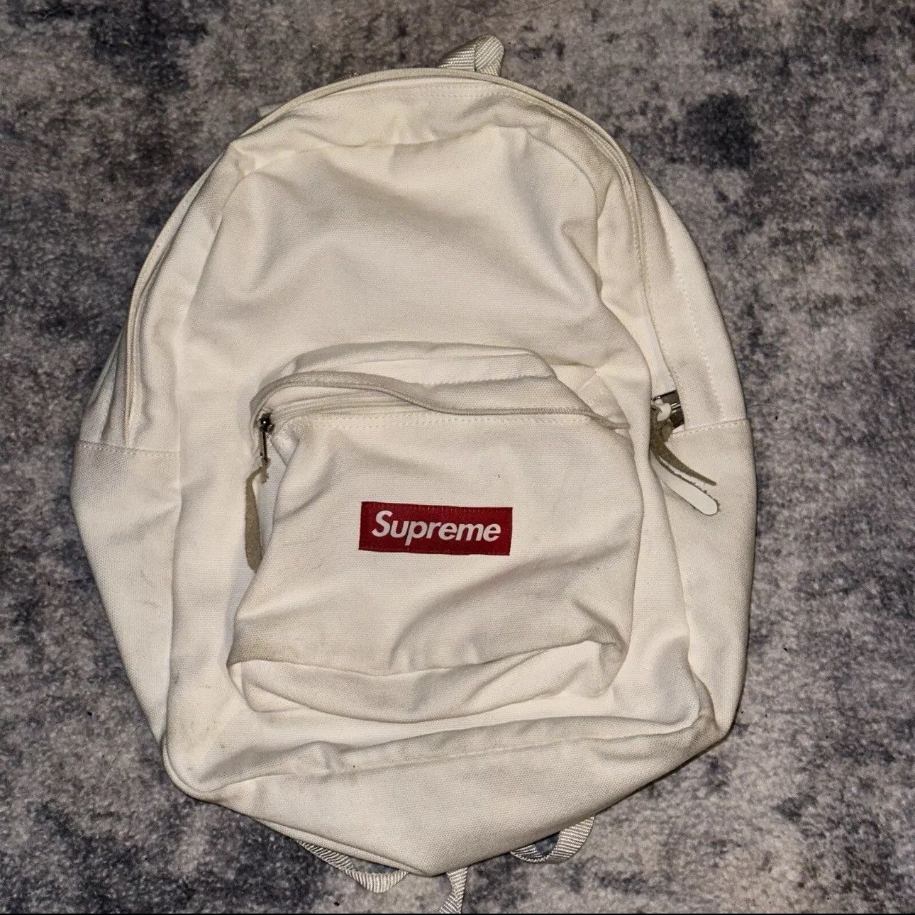 Supreme Supreme Canvas Backpack White Box Logo FW20 | Grailed