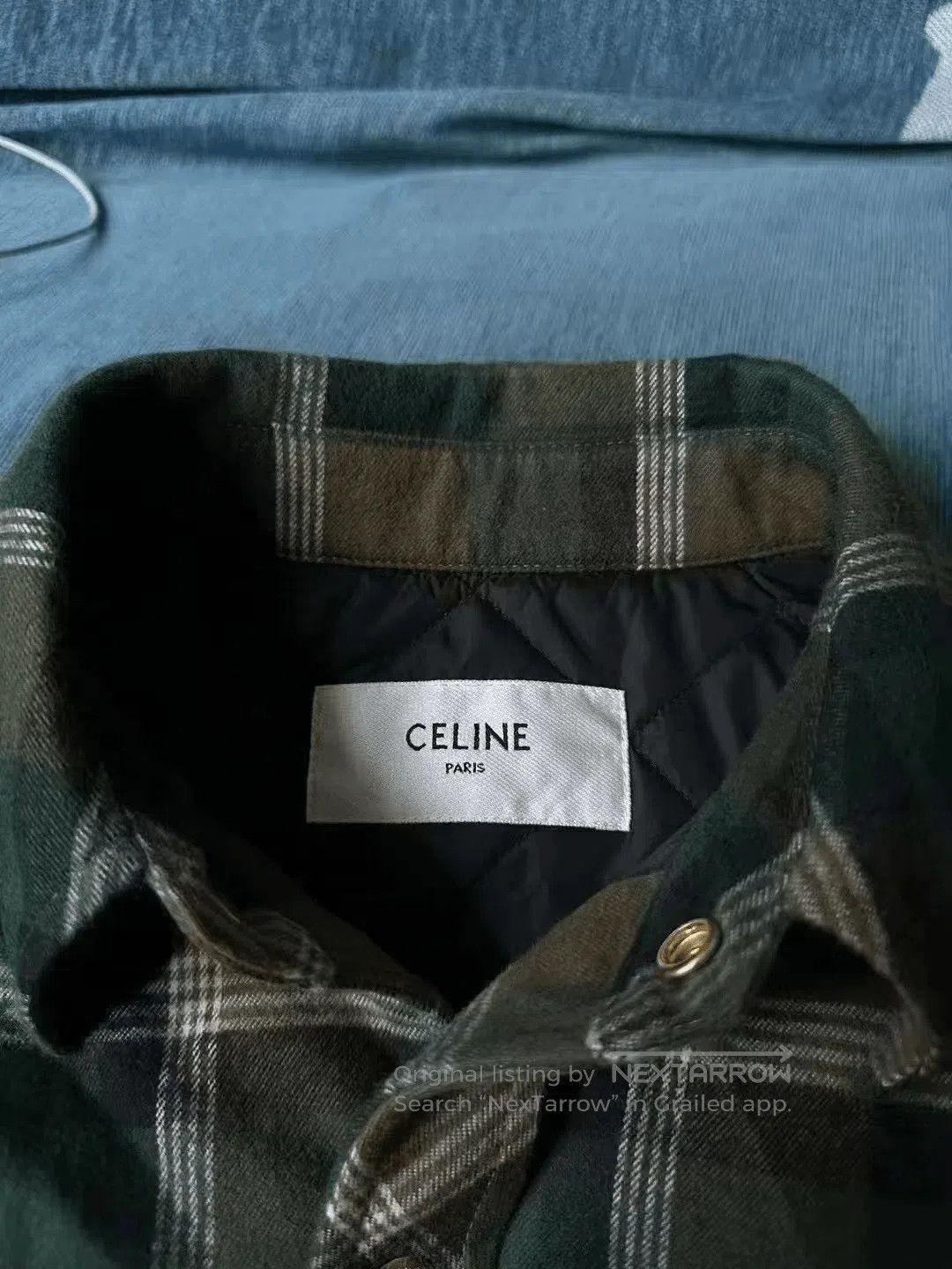 Celine Celine Plaid Triomphe Gold Buckle Padded Jacket. Size S / US 4 / IT 40 - 4 Thumbnail