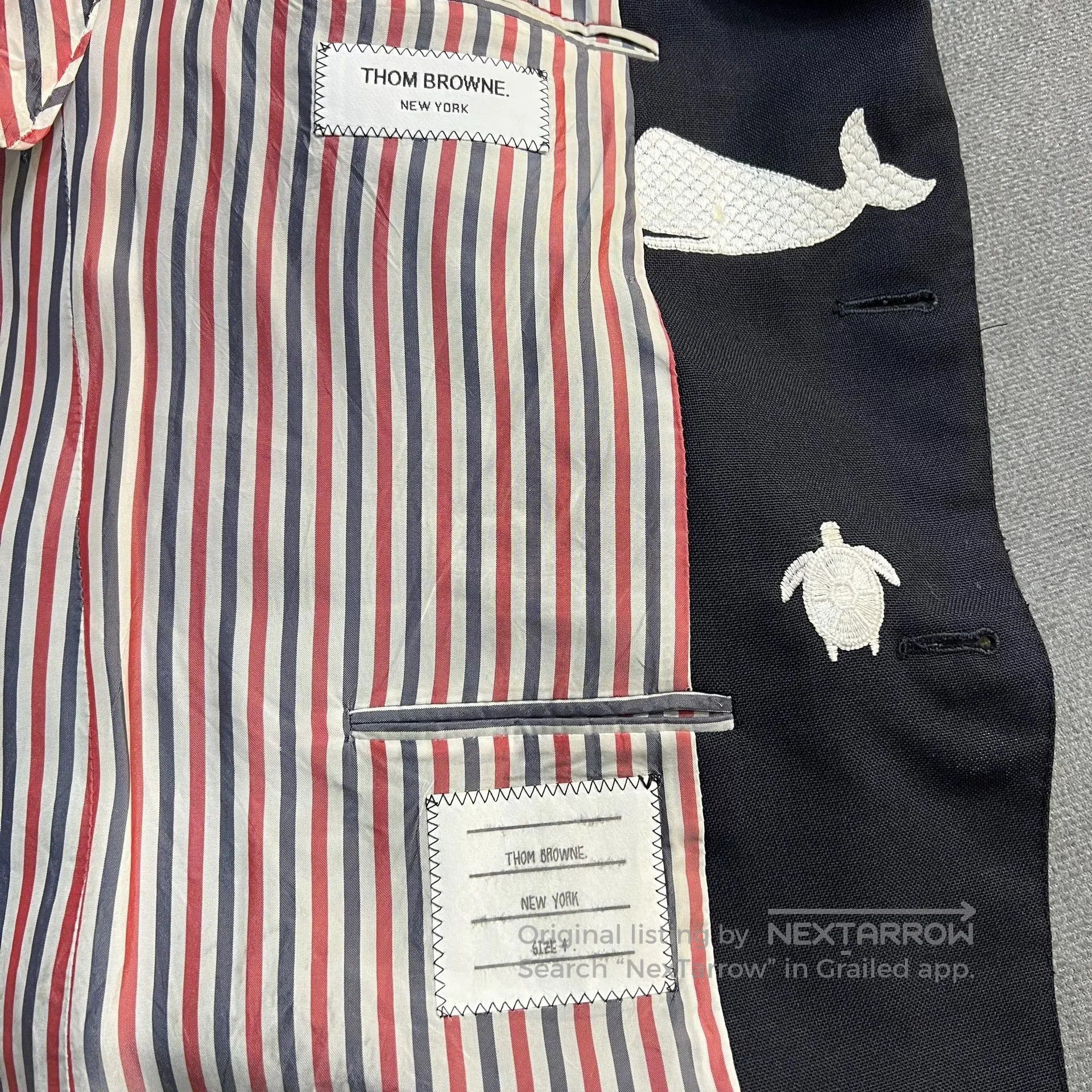 Thom Browne Thom Browne Whale Embroidery Suit Jacket. Size US XL / EU 56 / 4 - 5 Thumbnail