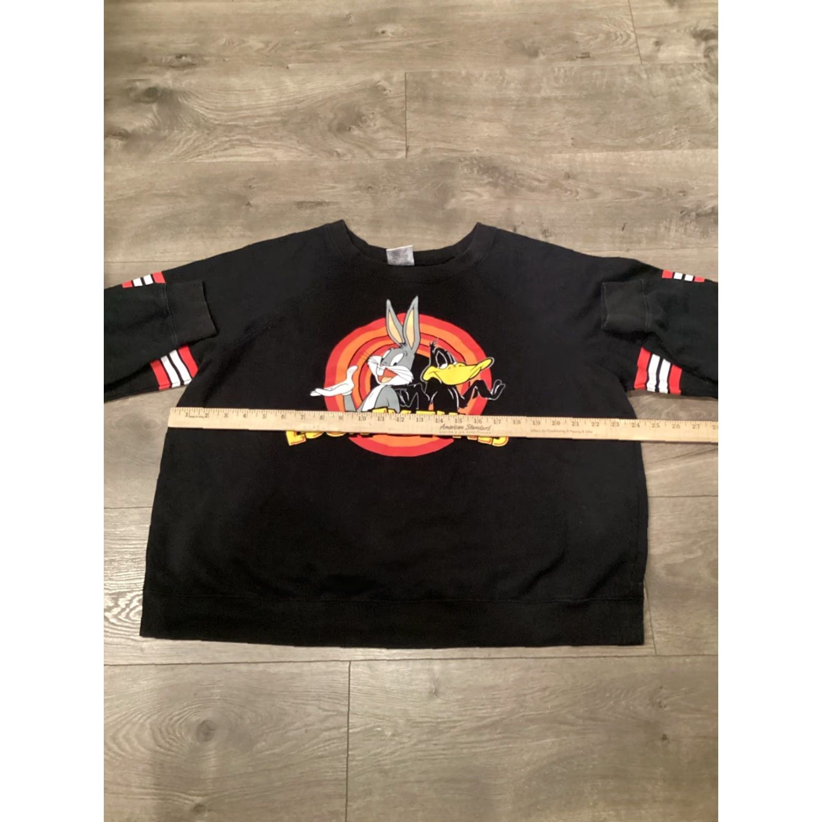 Vintage VINTAGE Looney Tunes Bugs Bunny Daffy Duck Sweater Men 3XL Black Crew Neck Long Sleeve Knit 100% Cotton 90s Biker Logo USA Size US XXL / EU 58 / 5 - 4 Thumbnail