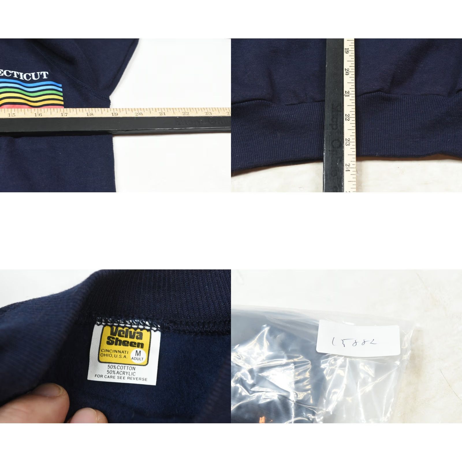 Velva Sheen Vintage University of Connecticut Sweater Velva Sheen 1980s Adult Medium Blue Letterman Mens Size US M / EU 48-50 / 2 - 8 Thumbnail