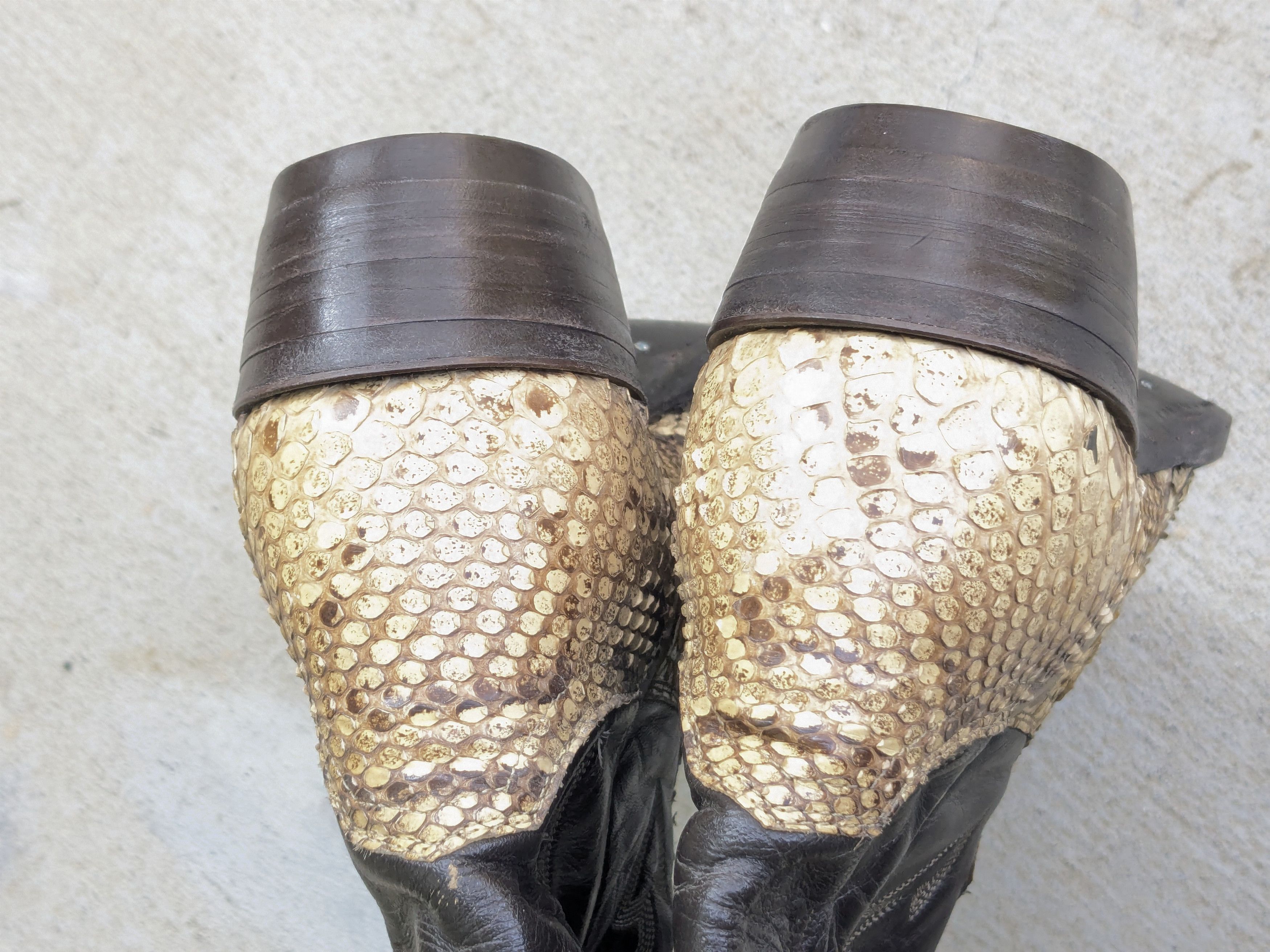 Justin Boots Justin Cowboy Boots Snakeskin Brown 9 D Leather Python Size US 9 / EU 42 - 11 Thumbnail