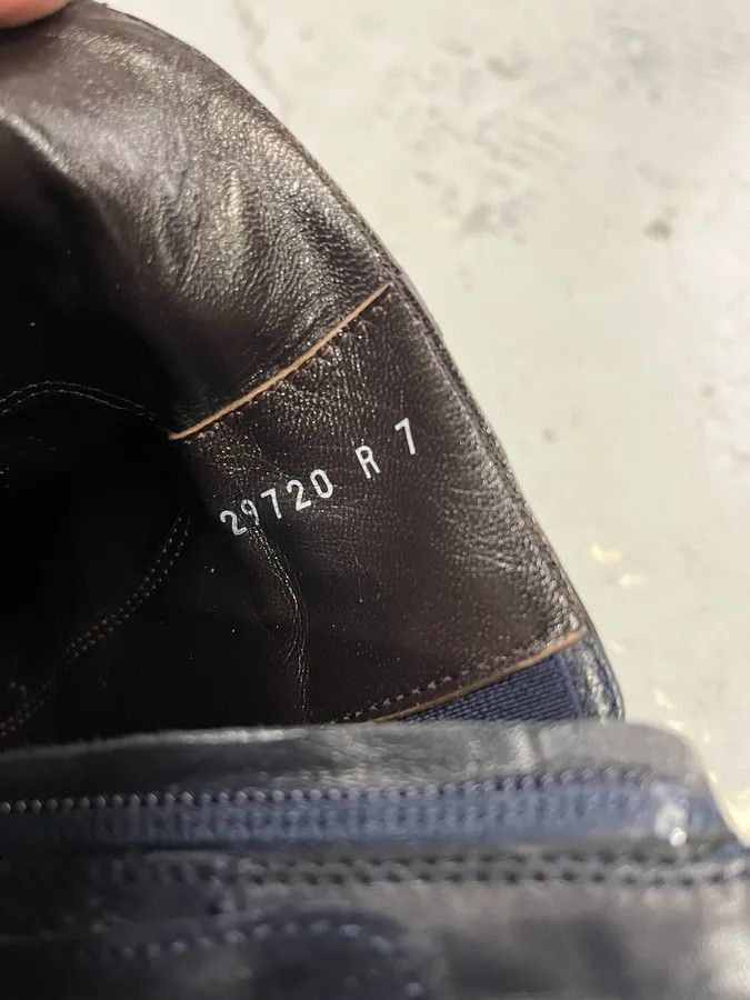 Vintage Cesare Paciotti Geometrical Buckle Navy Suede Leather Boots Size US 7.5 / EU 40-41 - 7 Thumbnail