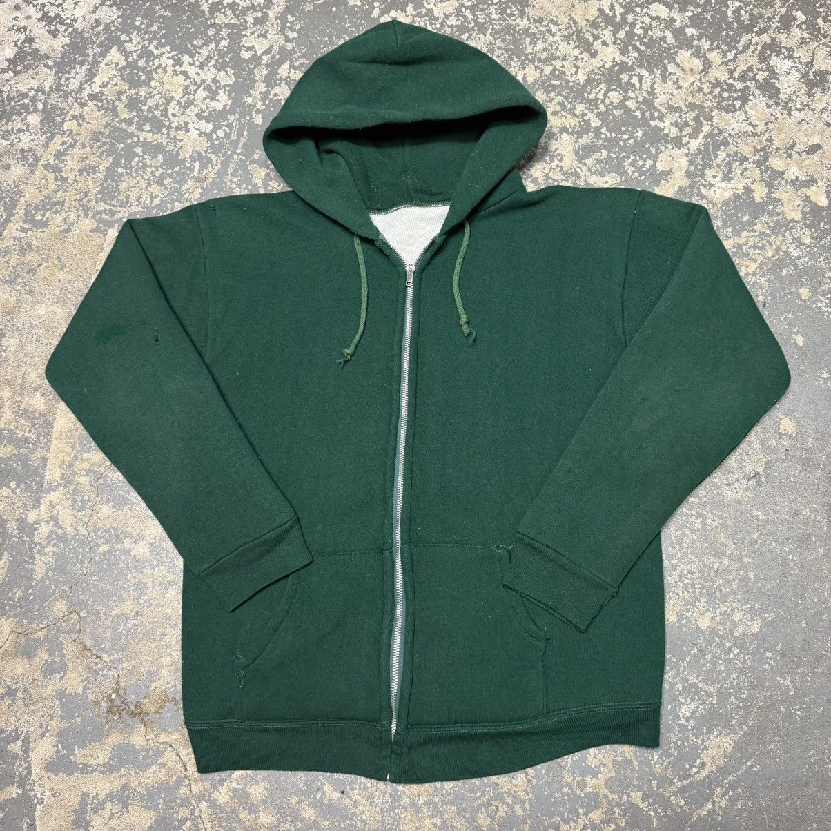 Vintage True Vintage Green Cotton Waffle Insulated Thermal Zip Hoodi Size US M / EU 48-50 / 2 - 1 Thumbnail