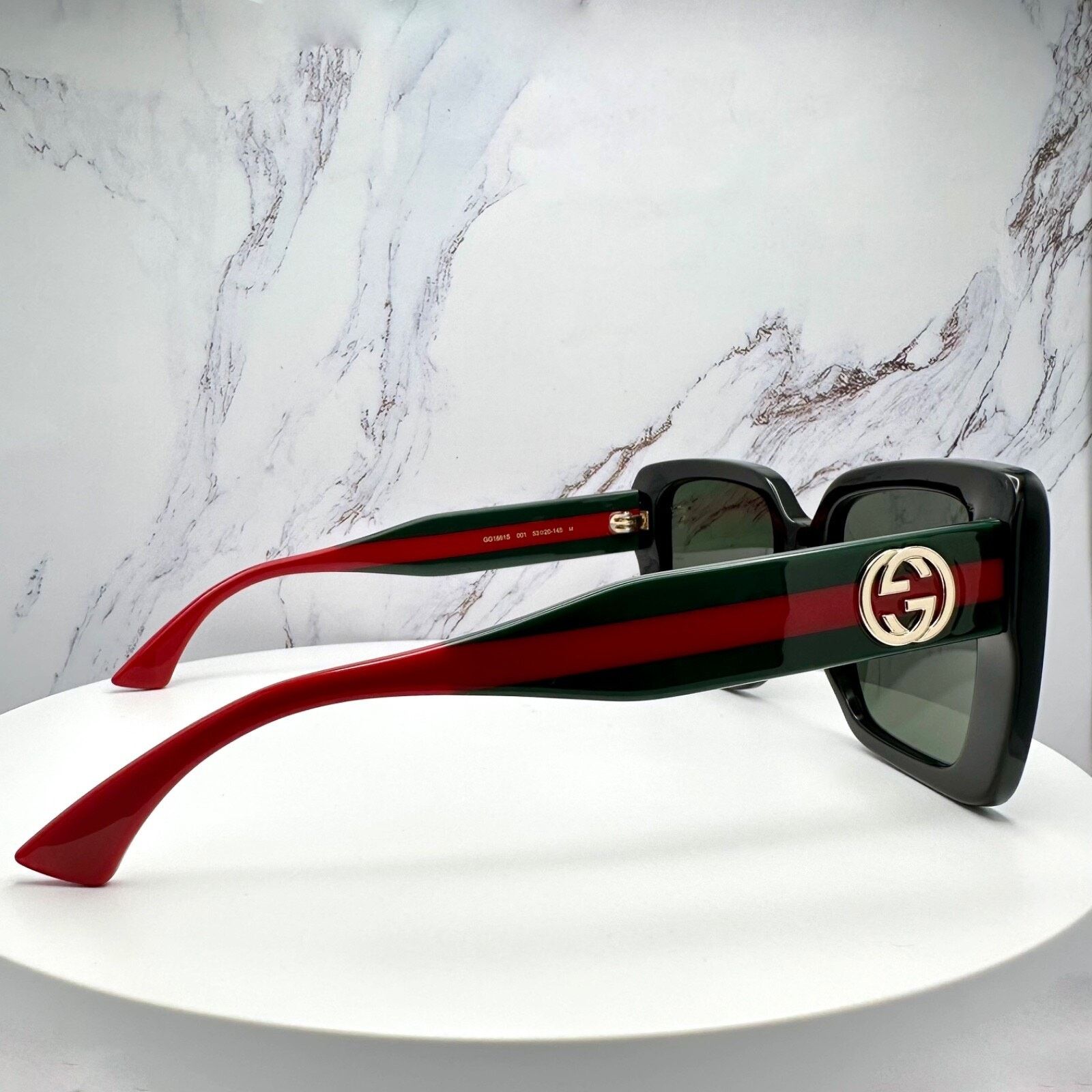 Gucci New GUCCI Sunglasses Black 53mm Gold 3D Metal Logo Square Size ONE SIZE - 18 Thumbnail