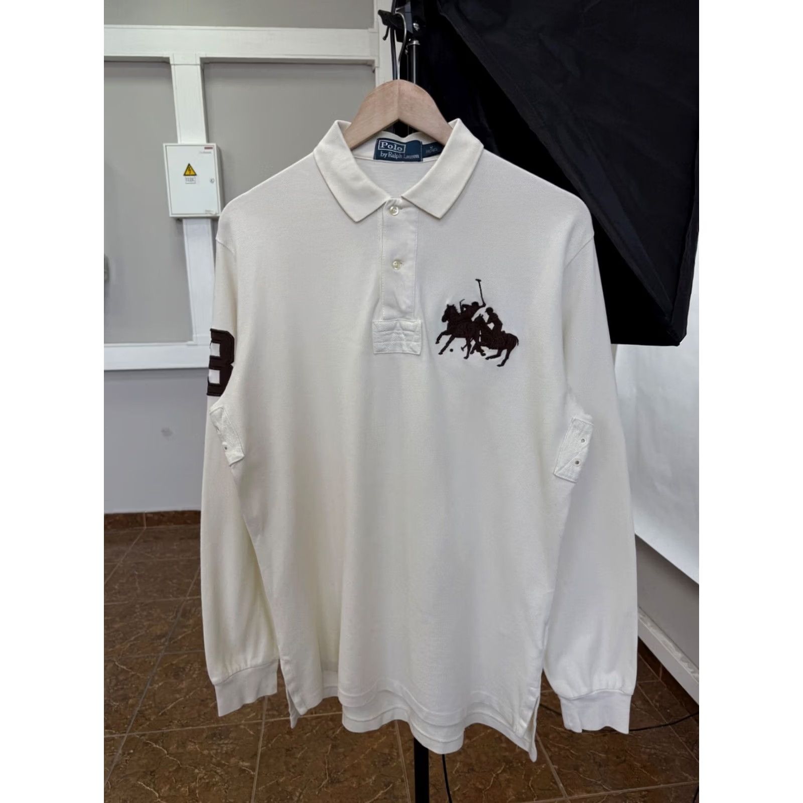 Polo Ralph Lauren VINTAGE Ralph Lauren Polo Long Sleeve Shirt Beige 90s Retro Mens L Size US L / EU 52-54 / 3 - 2 Thumbnail