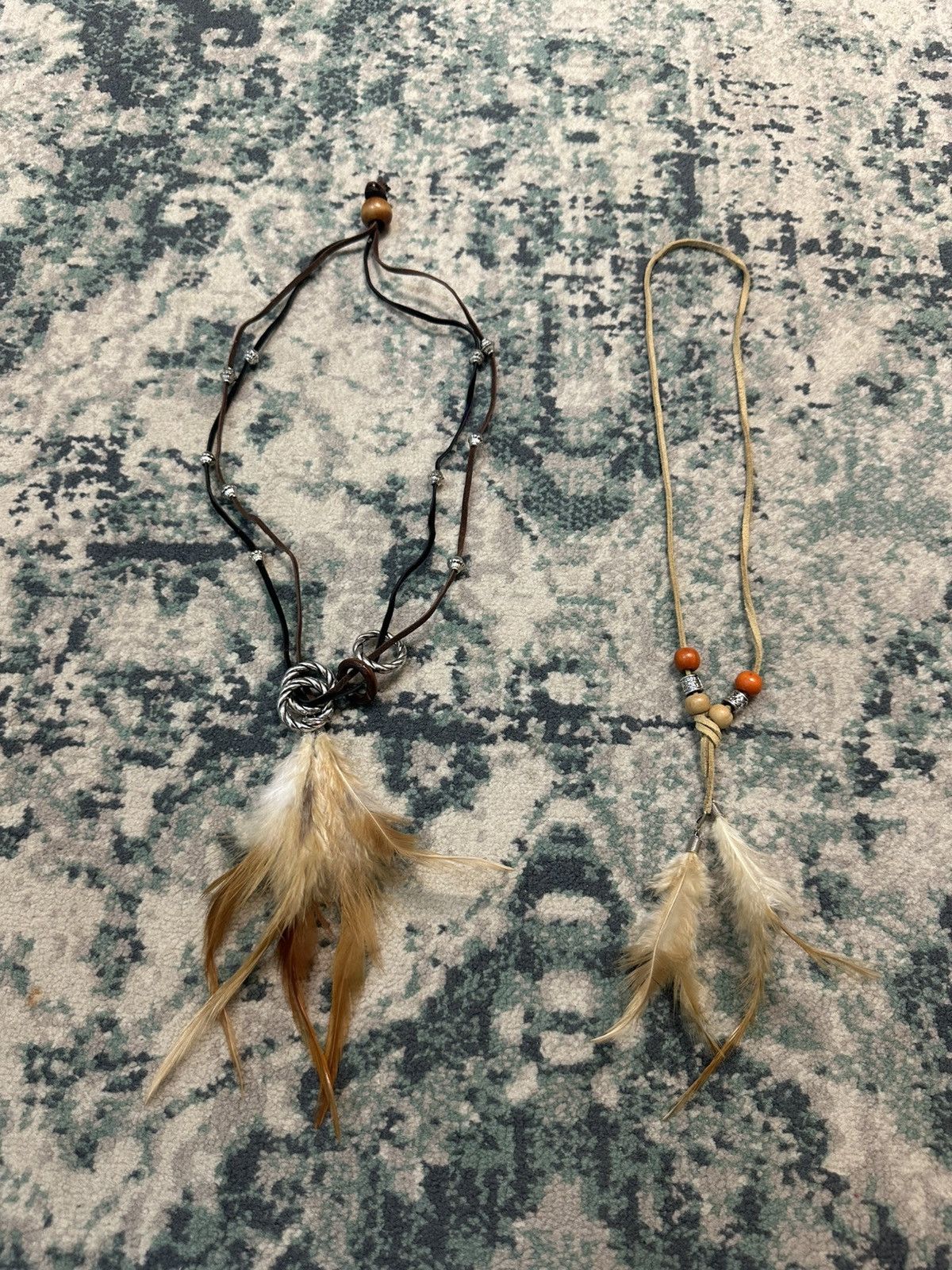 Japanese Brand GOA Style Feather Necklace (2 Pcs) Size ONE SIZE - 4 Thumbnail