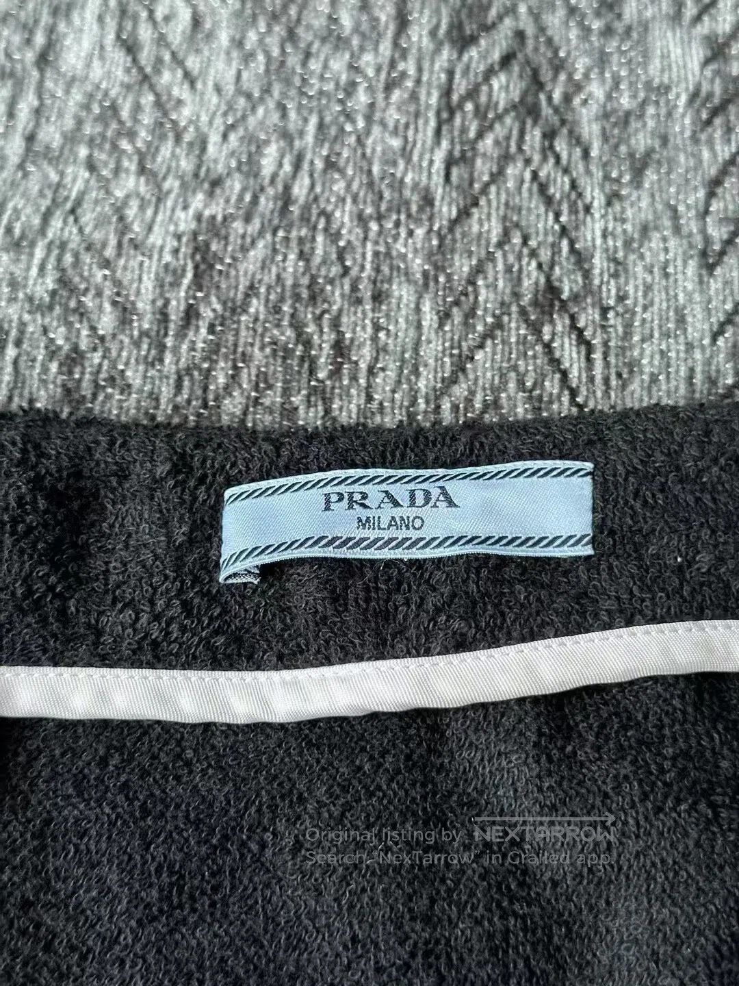 Prada Prada Black White-Trim Terry Short Skirt| Size 37" - 3 Thumbnail