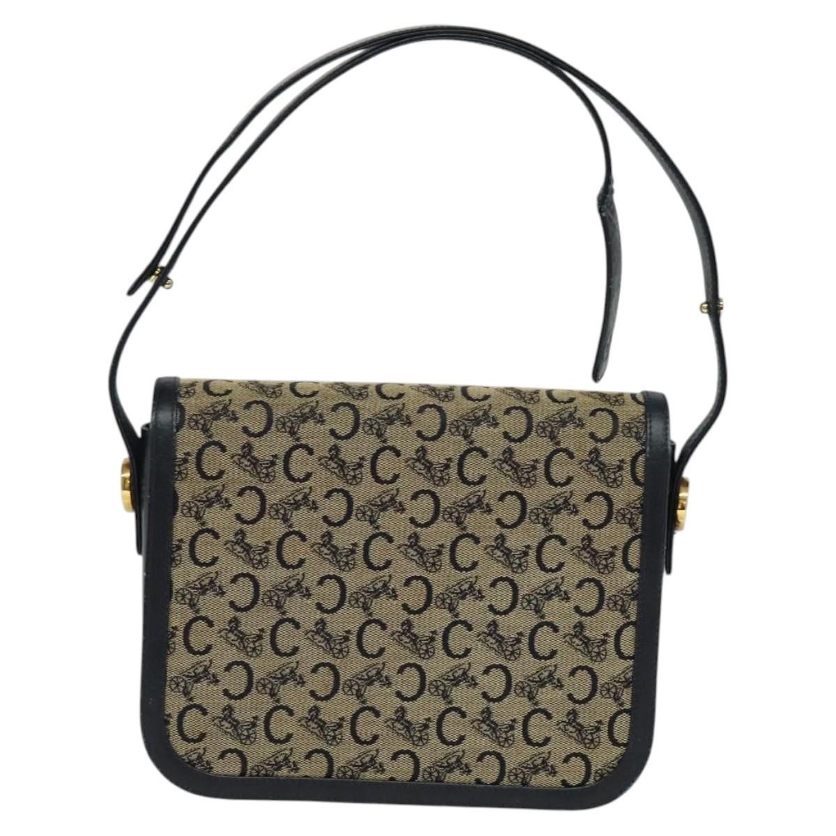 Celine CELINE C Sulky Shoulder Bag Canvas Navy Gold Size ONE SIZE - 3 Thumbnail