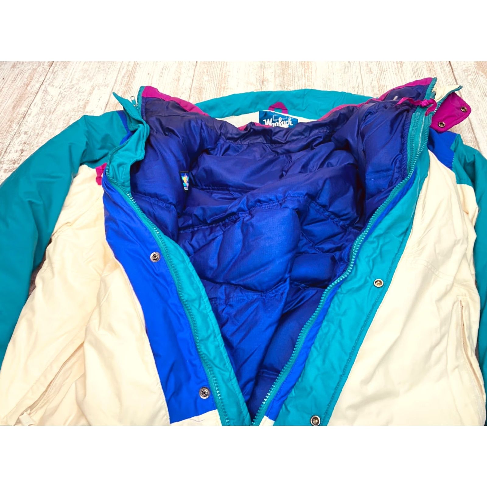 Vintage VINTAGE Woolrich Reversible Winter Coat Zip Out Liner Jacket XL 70s 80s Teal Size US XL / EU 56 / 4 - 5 Thumbnail