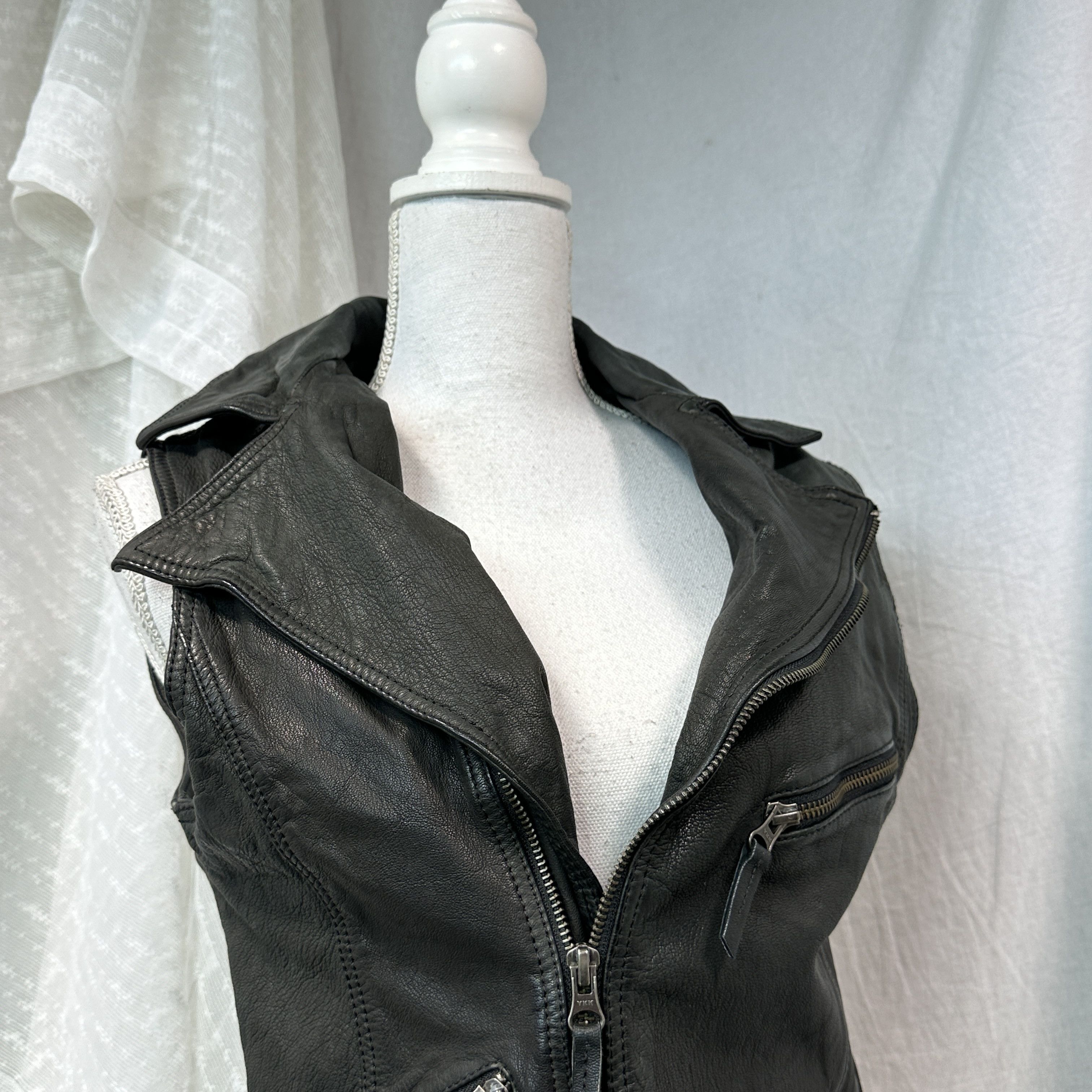 Vintage Vintage Avant Garde Leather Grunge Biker Vest Y2K Size M / US 6-8 / IT 42-44 - 6 Thumbnail