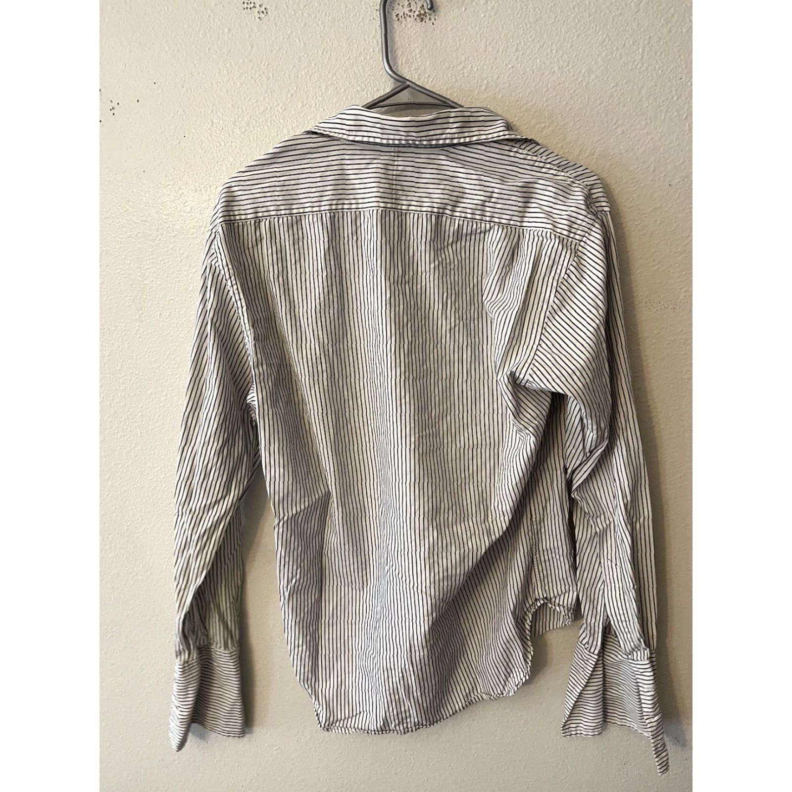Vintage VINTAGE Polo Jeans Co Polo Shirt Mens White Stripe Button-Up 100% Cotton Regular Size M Blue Chest 48 in Men Clothing Shirt Size 40R - 2 Thumbnail