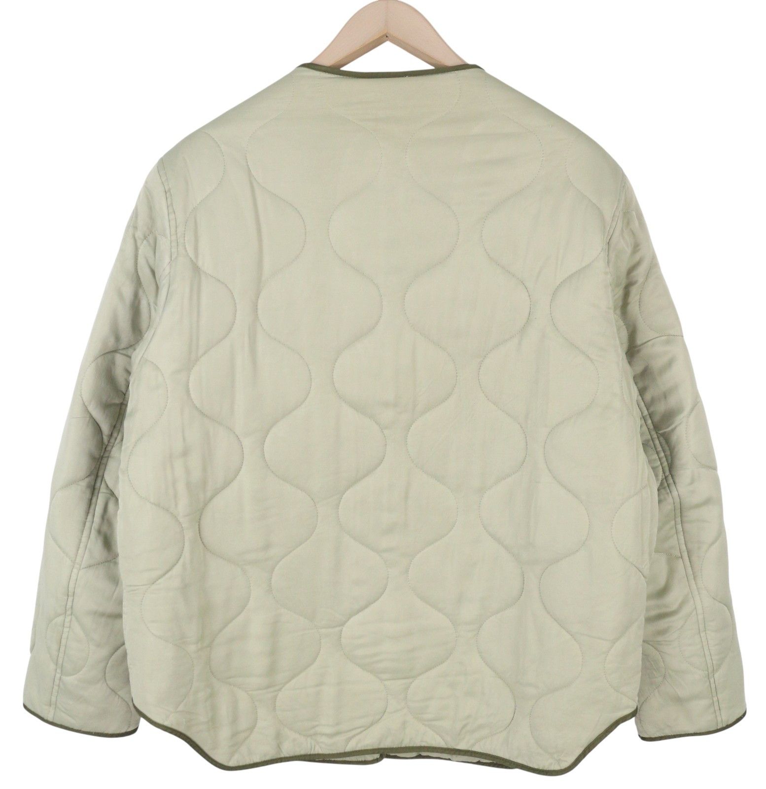 Allsaints Foxi Liner EU42 Green Quilted Button Crew Neck 86742 Size XL / US 12-14 / IT 48-50 - 2 Thumbnail
