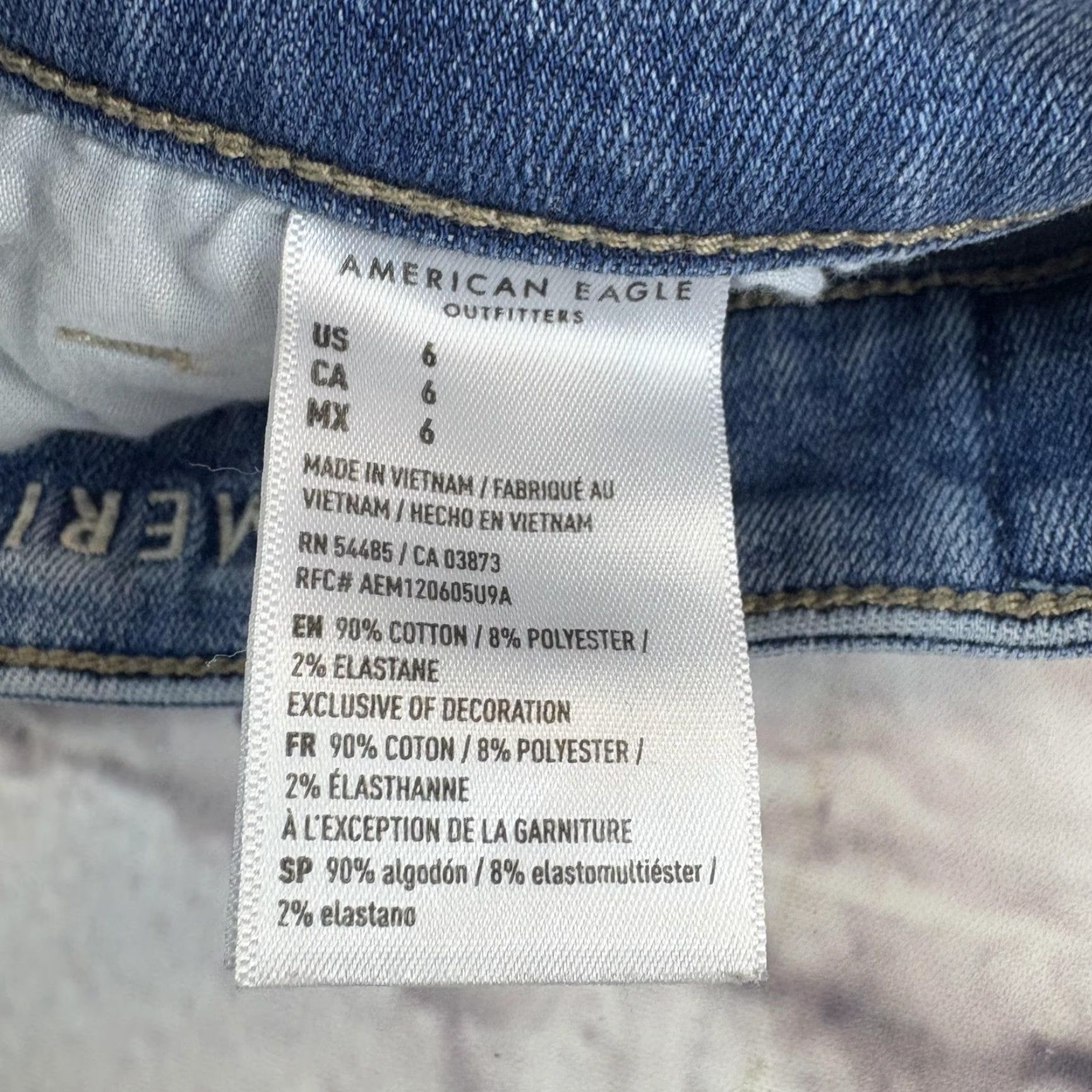 American Eagle Outfitters VINTAGE? American Eagle Shorts Womens 6 Super Hi Rise Shortie Denim Palm Print Distressed Size 28" / US 6 / IT 42 - 4 Thumbnail