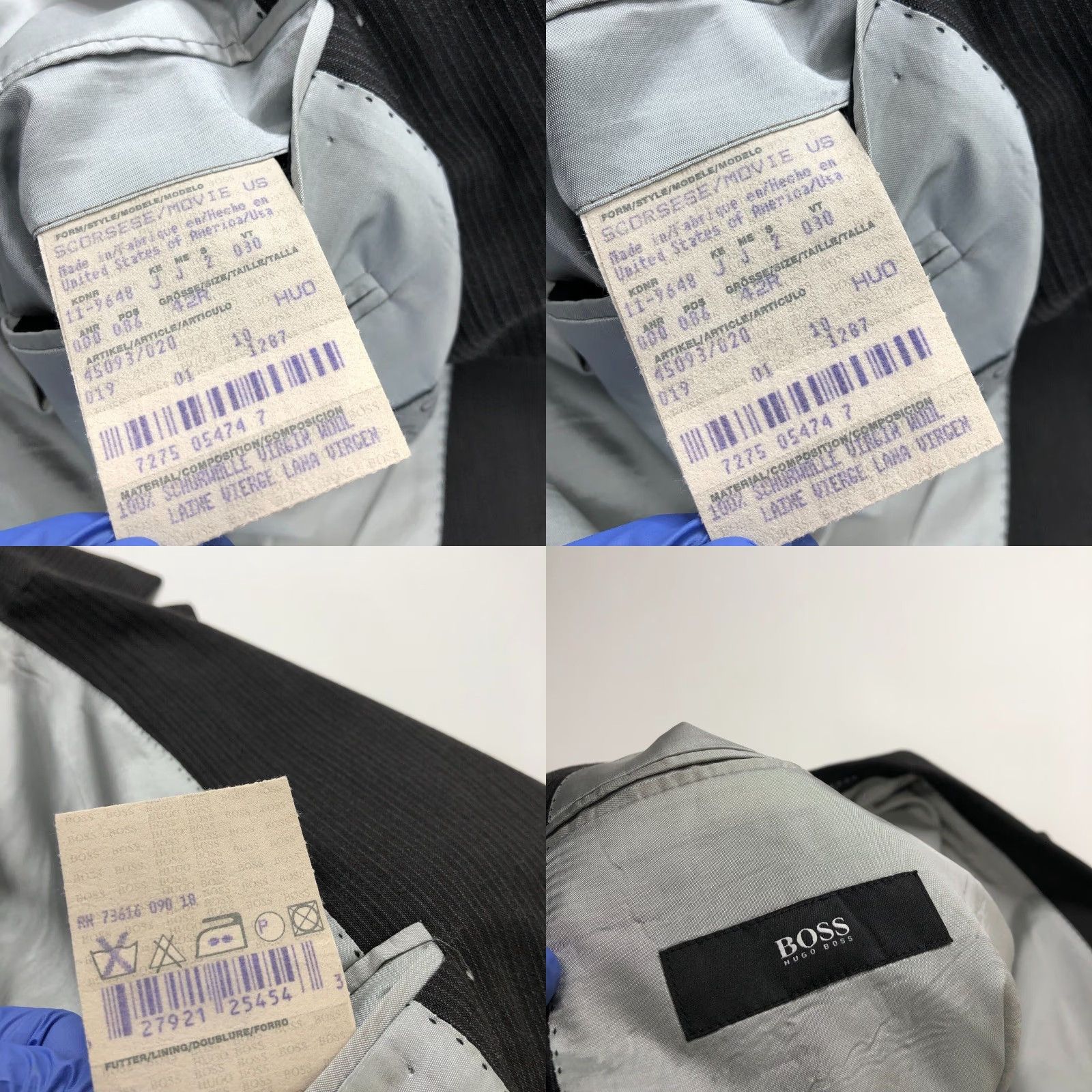 Hugo Boss Hugo Boss Men's 100% Wool Three-Button Sport Coat Jacket Brown Blue MINT Size US XS / EU 42 / 0 - 10 Thumbnail