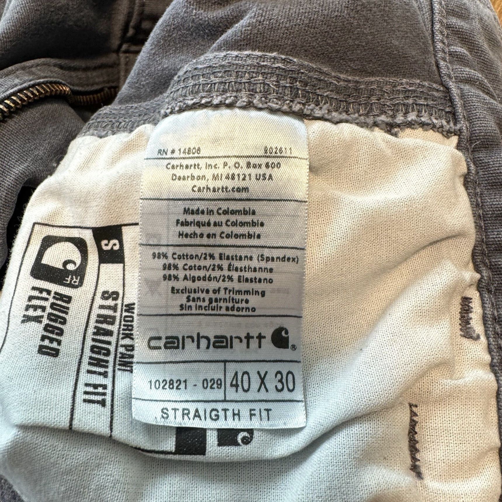 Carhartt Carhartt Pants 40x30 Gray Rugged Flex Straight Fit Canvas 5 Pocket Tapered Work Mens Size US 40 / EU 56 - 7 Thumbnail