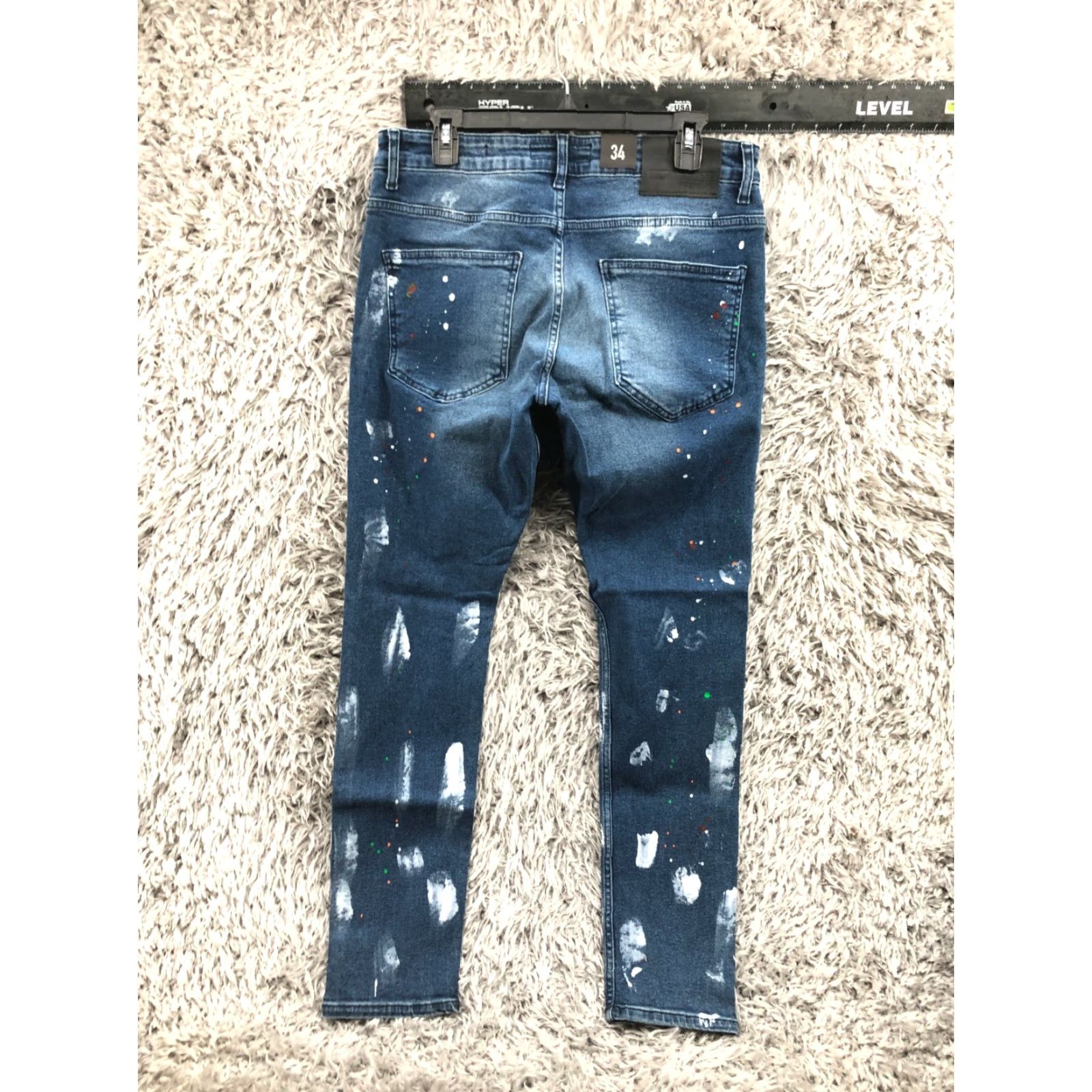Vintage 2Y Premium Slim Fit Tapered Jeans Mens Size 34x32 Blue 5-Pocket Denim Button Fly Size US 34 / EU 50 - 4 Thumbnail