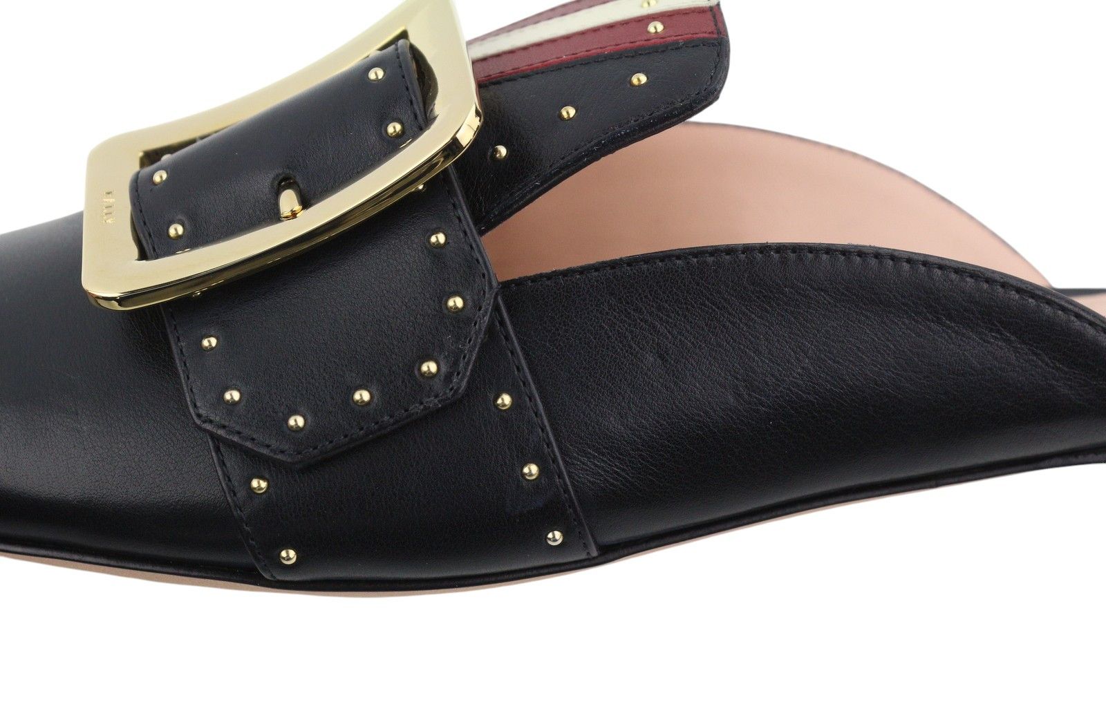 Bally JANESSE EU40 Black Calfskin Leather Stud Mules 88414 Size US 9 / IT 39 - 15 Thumbnail
