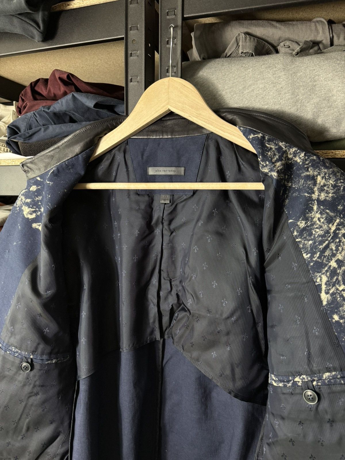 John Varvatos John Varvatos Archival Art Blazer Indigo Paint Splatter Rare Size US L / EU 52-54 / 3 - 11 Thumbnail