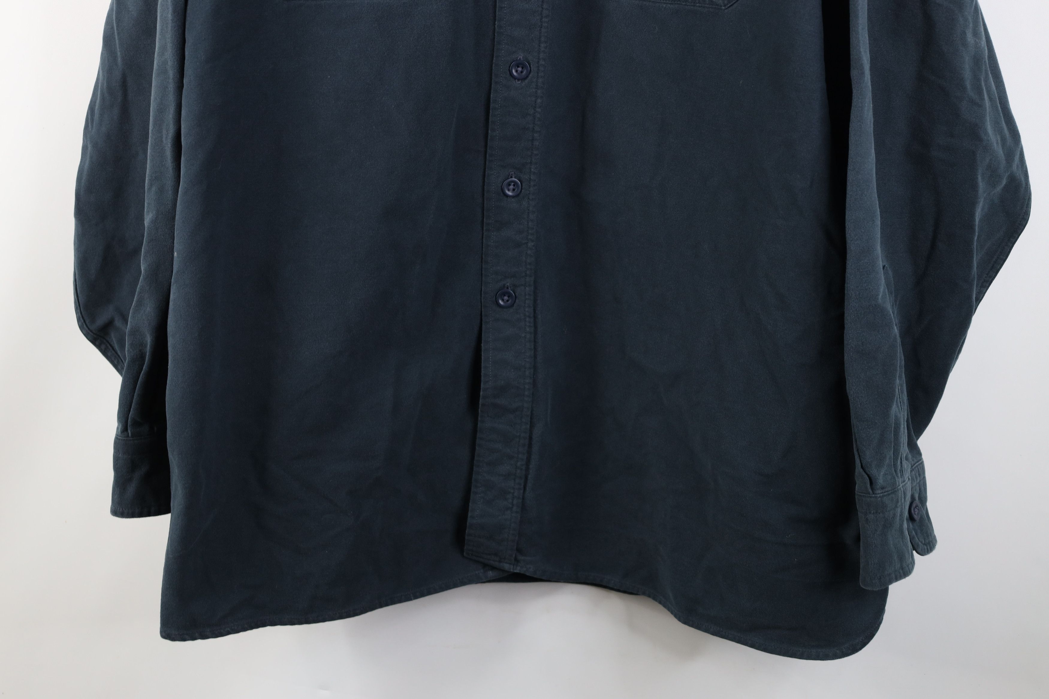 L.L. Bean Vintage 90s LL Bean Cloth Collared Button Shirt Green Size US XXL / EU 58 / 5 - 3 Thumbnail