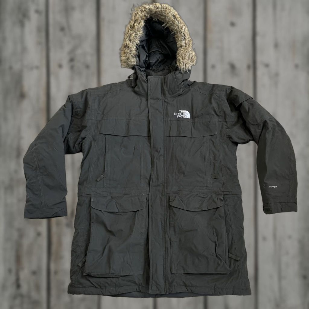 The North Face VINTAGE The North Face McMurdo Parka Winter Jacket Dark Grey Fur Insulated HyVent / Hooded Padded Zipped Pockets XL Mens Size US XL / EU 56 / 4 - 1 Thumbnail