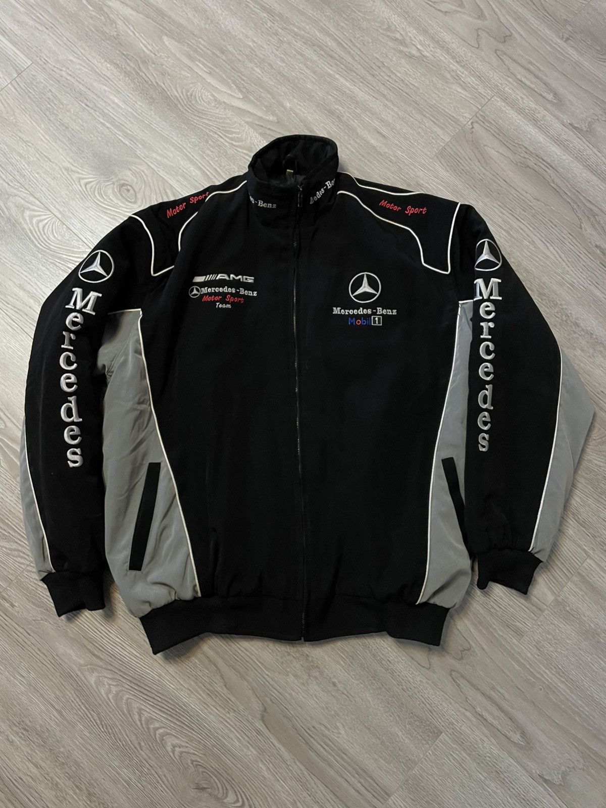 image of Mercedes Benz x Racing Vintage Mercedes-Benz Amg Motorsport Racing Jacket F1 Team in Black (Size XL