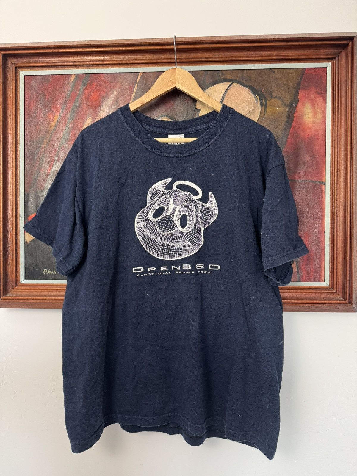 Microsoft Vintage 90s OpenBSD Free Functional Secure T-Shirt Rare Size US L / EU 52-54 / 3 - 1 Thumbnail