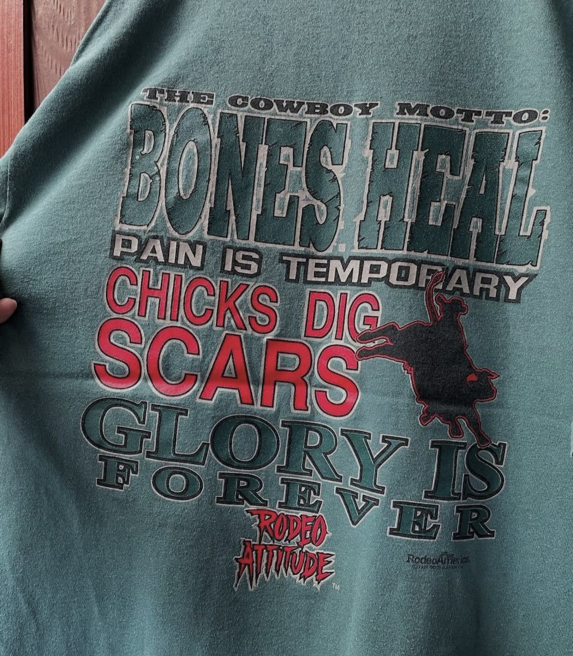 Other 1996 Rodeo America “Cowboy Motto” Tee XL – Vintage Western Size US XL / EU 56 / 4 - 5 Thumbnail