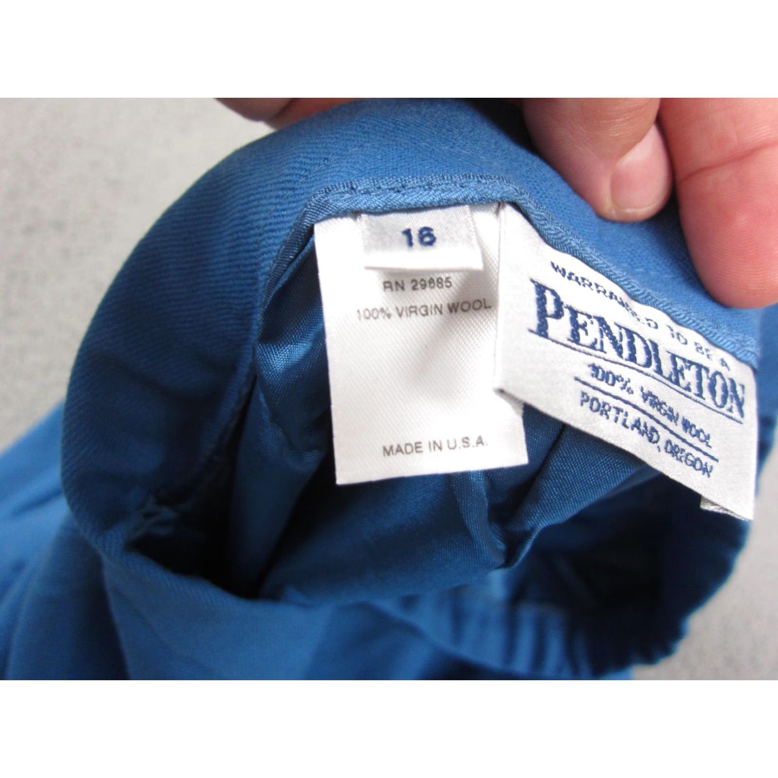 Pendleton VINTAGE Pendleton Skirt Womens 16 Blue A-Line 100% Wool Mod 80s 90s Made in USA Size 38" / US 16 / IT 52 - 6 Thumbnail