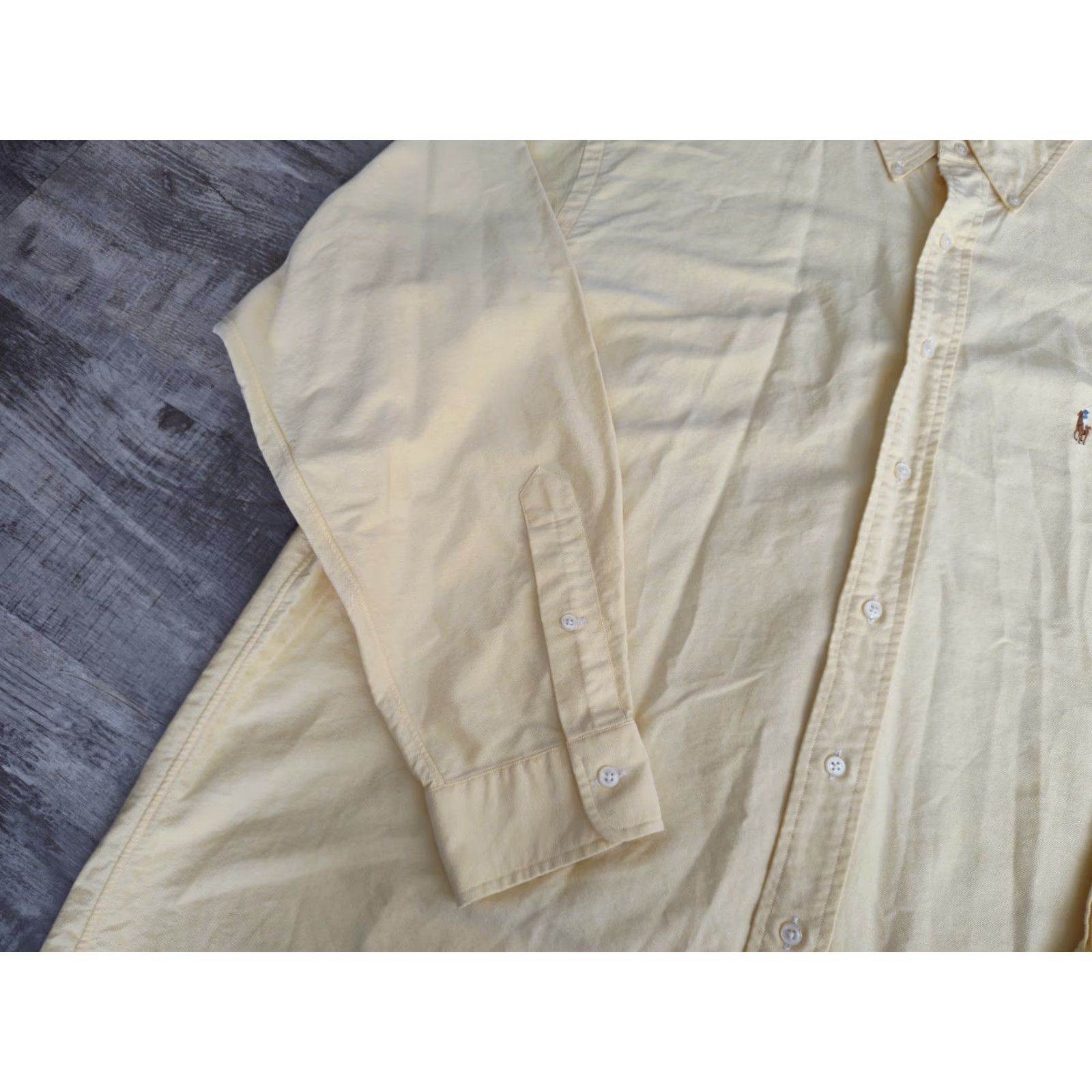 Ralph Lauren VINTAGE Ralph Lauren Yarmouth Shirt Dress Shirt 17.5/35 Mens Yellow 100% Cotton Button-Down Classic Polo Pony Preppy Ivy League 90s Mens Size US XL / EU 56 / 4 - 3 Thumbnail