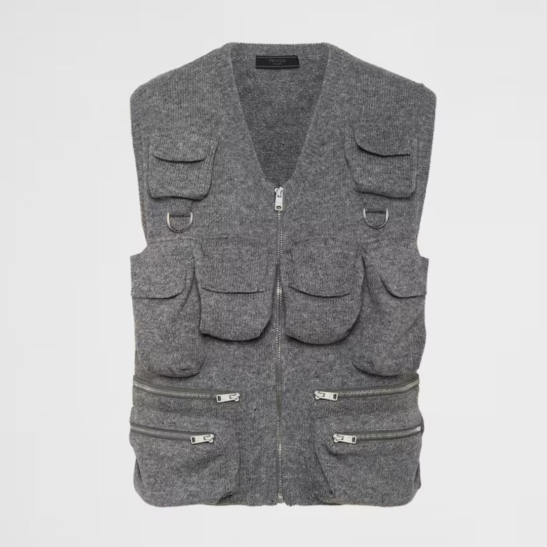 Prada o1bcso1str1025 Shetland Vest in Grey Size US L / EU 52-54 / 3 - 1 Thumbnail