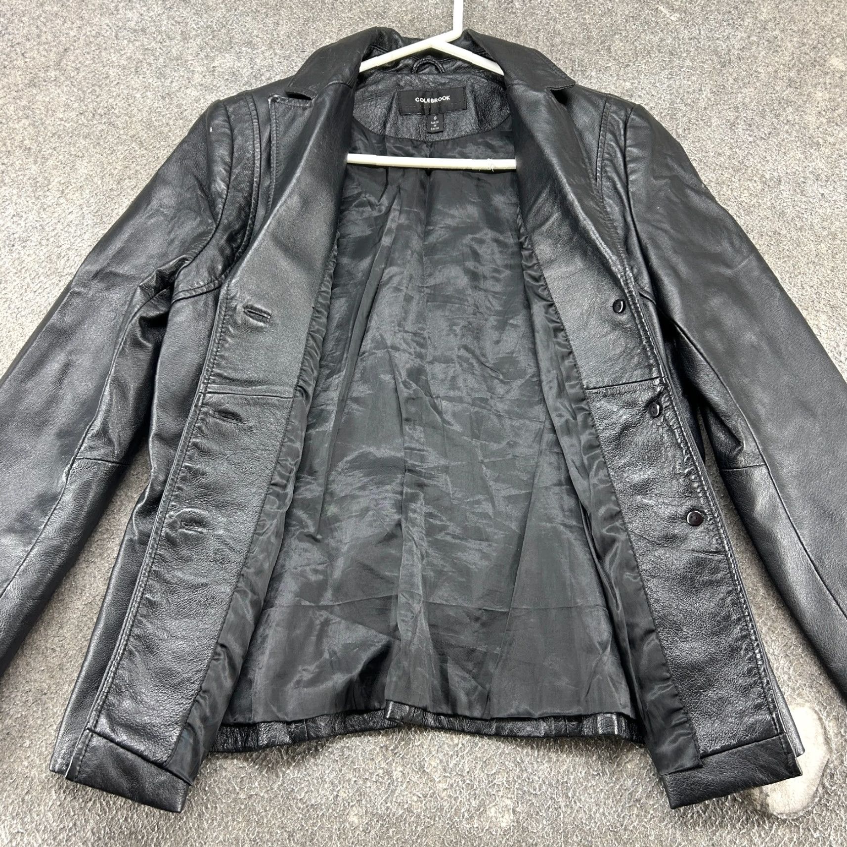 Vintage VINTAGE Colebrook Jacket Womens S Black Leather Bomber Zipper Motorcycle Biker Full Zip Winter Spring Fall Size S / US 4 / IT 40 - 5 Thumbnail