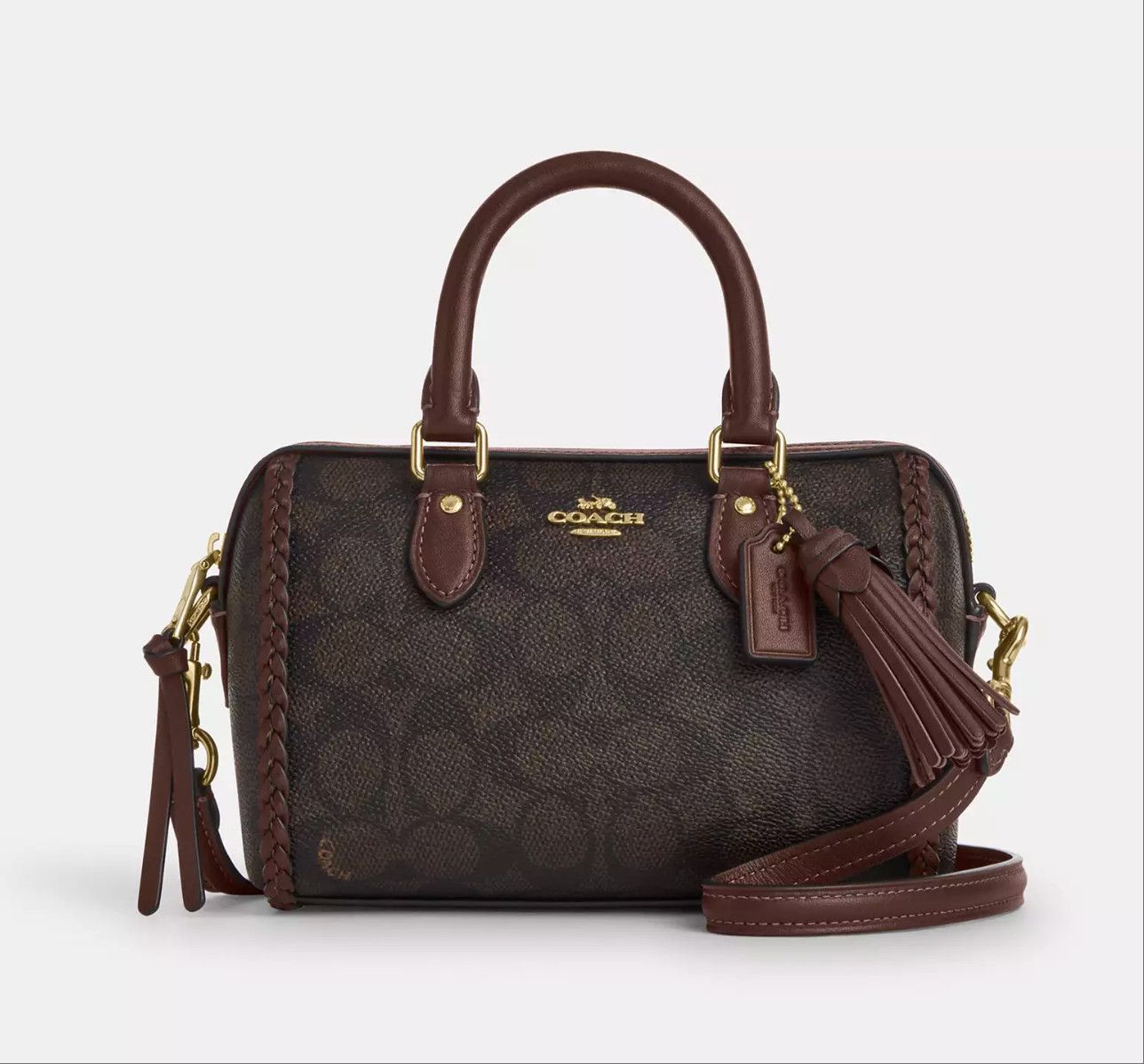 Coach Mini Rowan Crossbody Bag In Signature Canvas With Fringe Size ONE SIZE - 9 Thumbnail