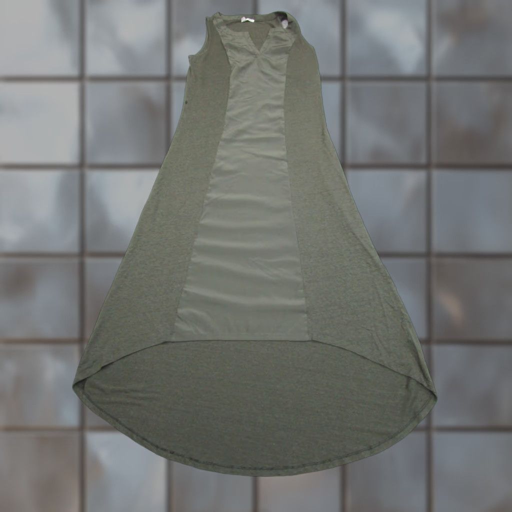 Vintage Halogen Dress Womens XS Green Maxi Tank V-Neck High Low Hem Linen Blend Dress Size XS / US 0-2 / IT 36-38 - 1 Thumbnail
