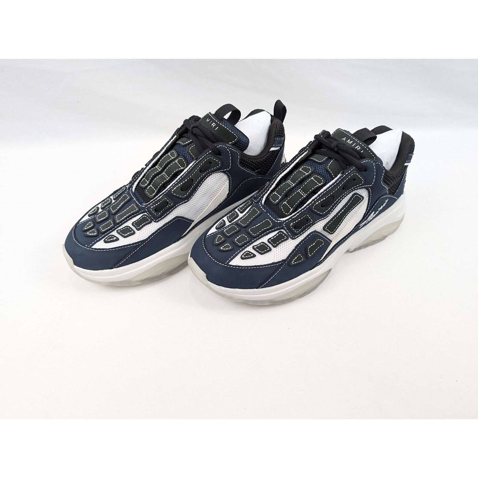 Amiri o1rshd1 Bone Runners Sneakers in Midnight Blue Size US 12 / EU 45 - 15 Thumbnail