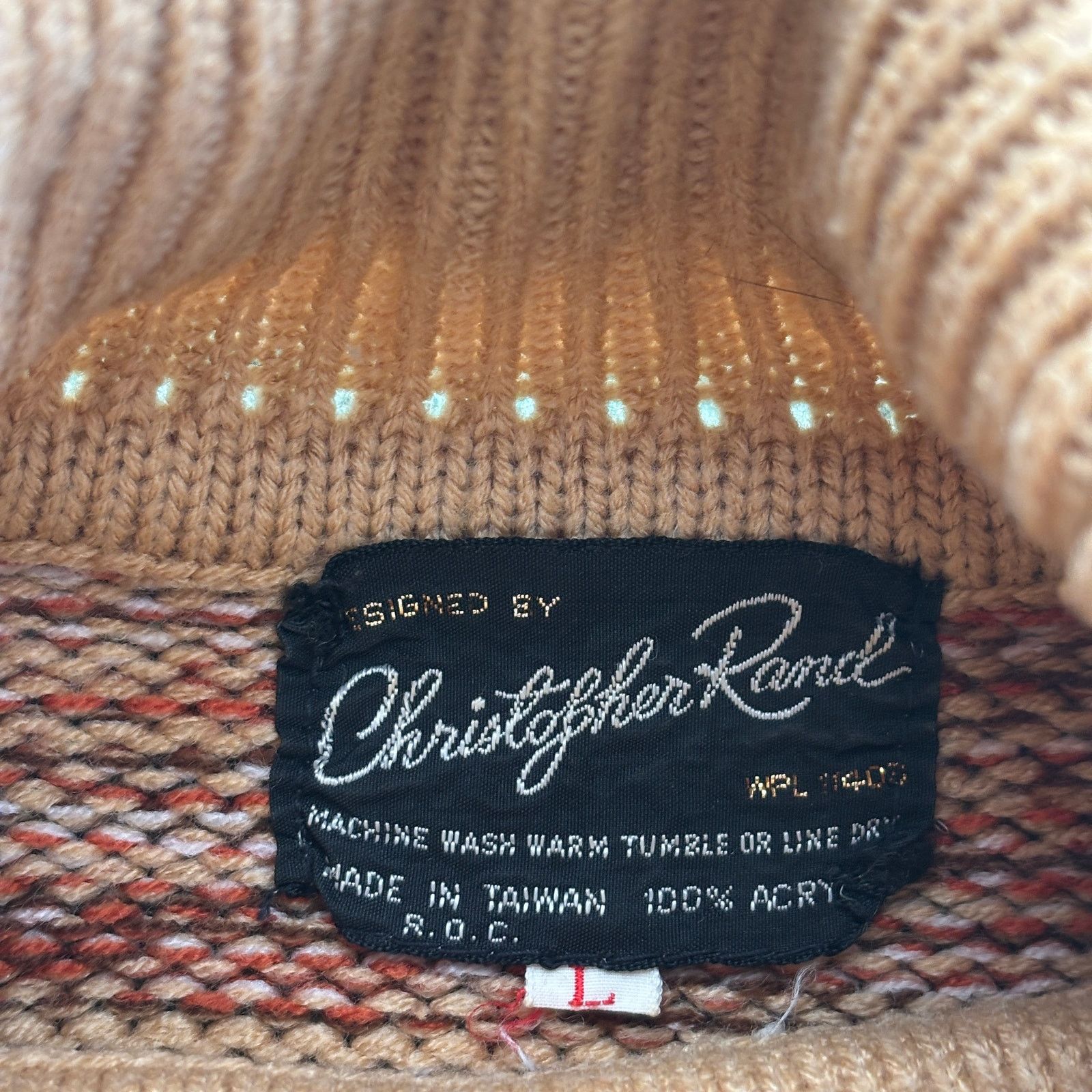 Vintage Vintage 70s striped knit turtleneck acrylic sweater size L Size L / US 10 / IT 46 - 4 Thumbnail