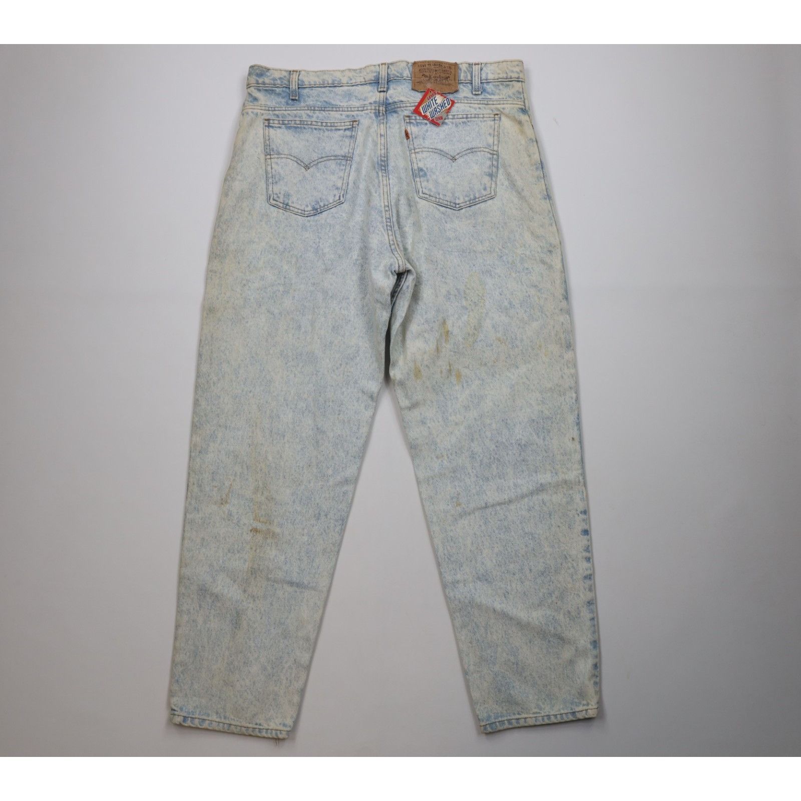 Levi's Deadstock Vintage 80s Levis 550 Orange Tab Whitewashed Jeans Size US 40 / EU 56 - 12 Thumbnail
