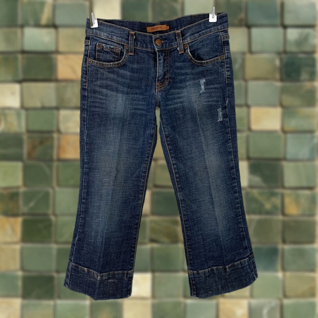 Vintage VINTAGE Arden B Dark Wash Capri Crop Wide Leg Jeans Size 2 Size 26" / US 2 / IT 38 - 1 Thumbnail