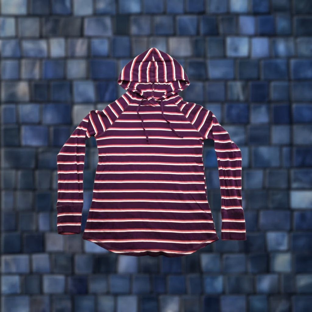Eddie Bauer Eddie Bauer Women's Striped Lightweight Stretch Hoodie Outdoors Hiking L Multicolor Pullover Shirt Womens Size L / US 10 / IT 46 - 1 Thumbnail
