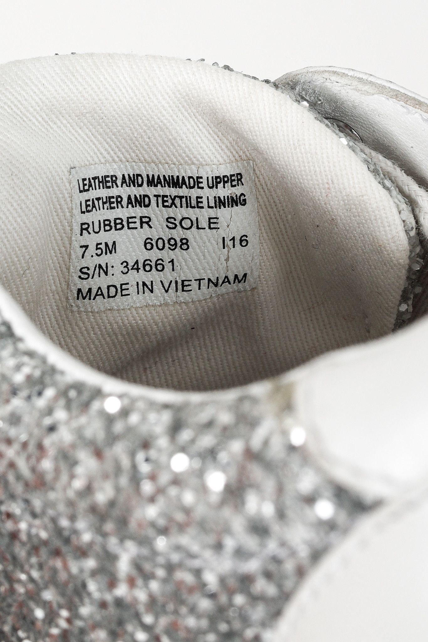 Tory Burch Tory Burch Milo Lace-Up Leather Silver-Glitter Sneakers Size US 7.5 / IT 37.5 - 2 Thumbnail
